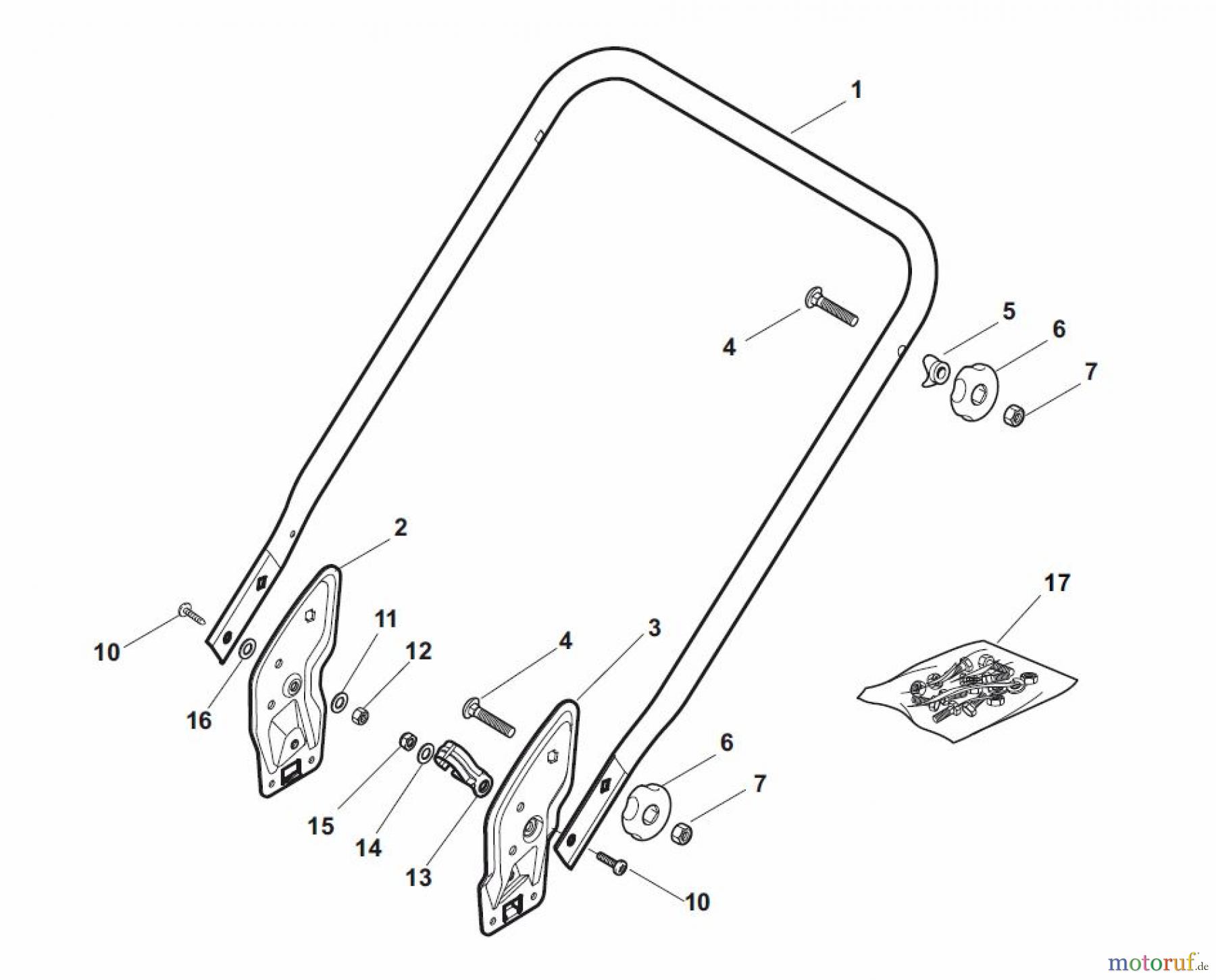  Global Garden Products GGP Rasenmäher Baujahr 2017 Benzin Mit Antrieb 2017 NT 484 W TR/E 4S - W TRQ/E 4S Handle, Lower Part - ECO