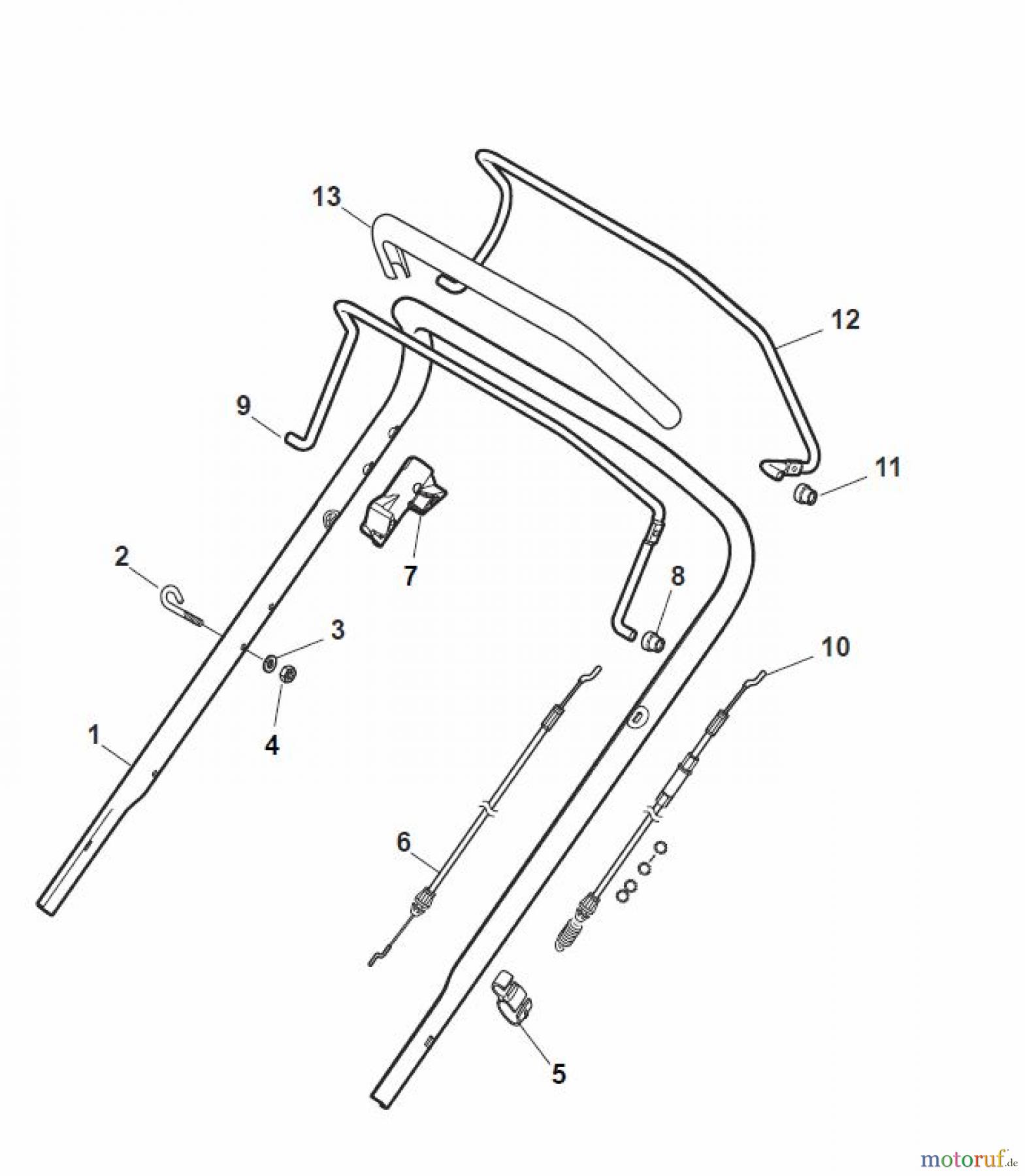 Global Garden Products GGP Rasenmäher Baujahr 2017 Benzin Mit Antrieb 2017 NT 484 W TR/E 4S - W TRQ/E 4S Handle, Upper Part - LUX
