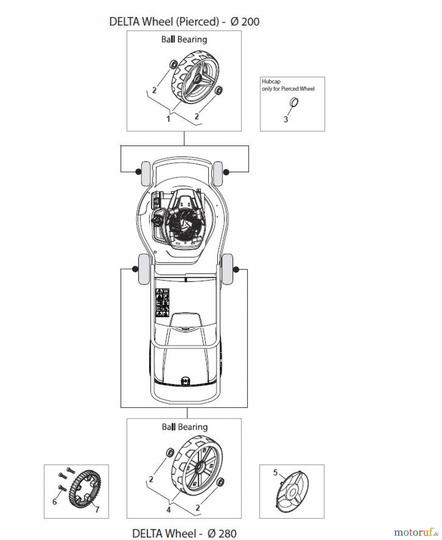 Global Garden Products GGP Rasenmäher Baujahr 2017 Benzin Mit Antrieb 2017 NT 484 W TR/E 4S - W TRQ/E 4S Wheels and Hub Caps
