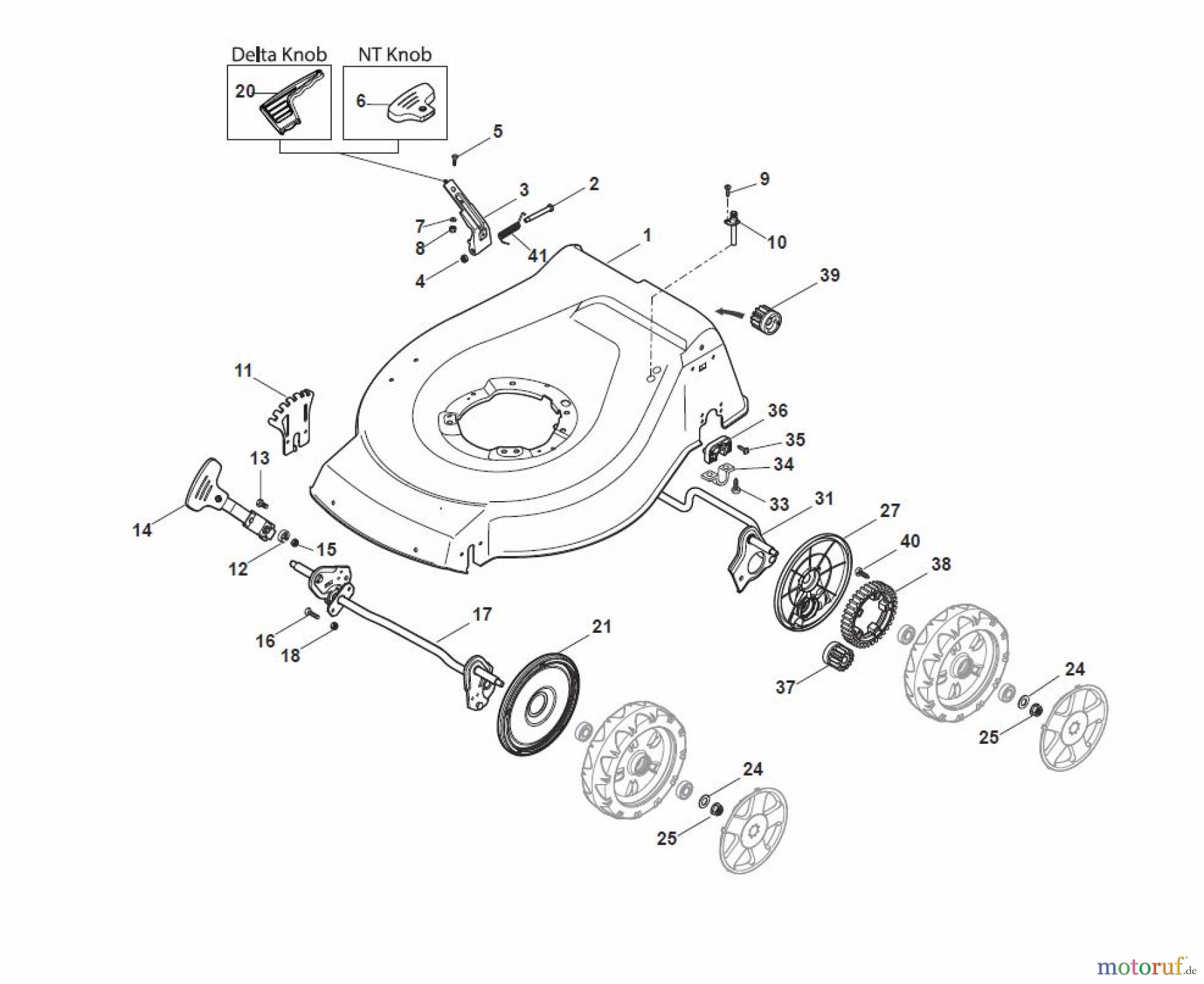 Global Garden Products GGP Rasenmäher Baujahr 2017 Benzin Mit Antrieb 2017 NT 534 TR - 534 TRQ Deck And Height Adjusting