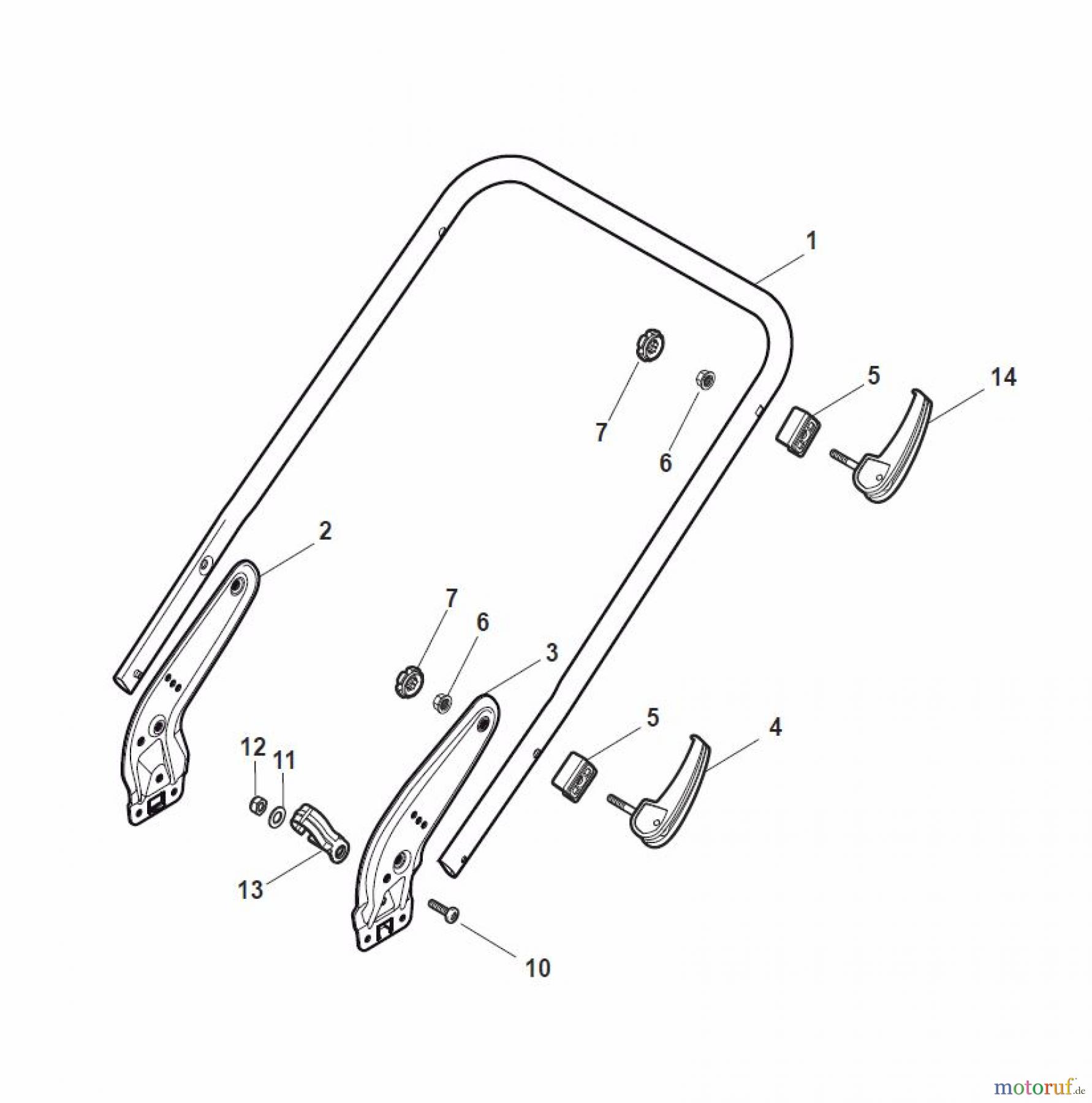 Global Garden Products GGP Rasenmäher Baujahr 2017 Benzin Mit Antrieb 2017 NT 534 TR - 534 TRQ Handle, Lower Part - LUX