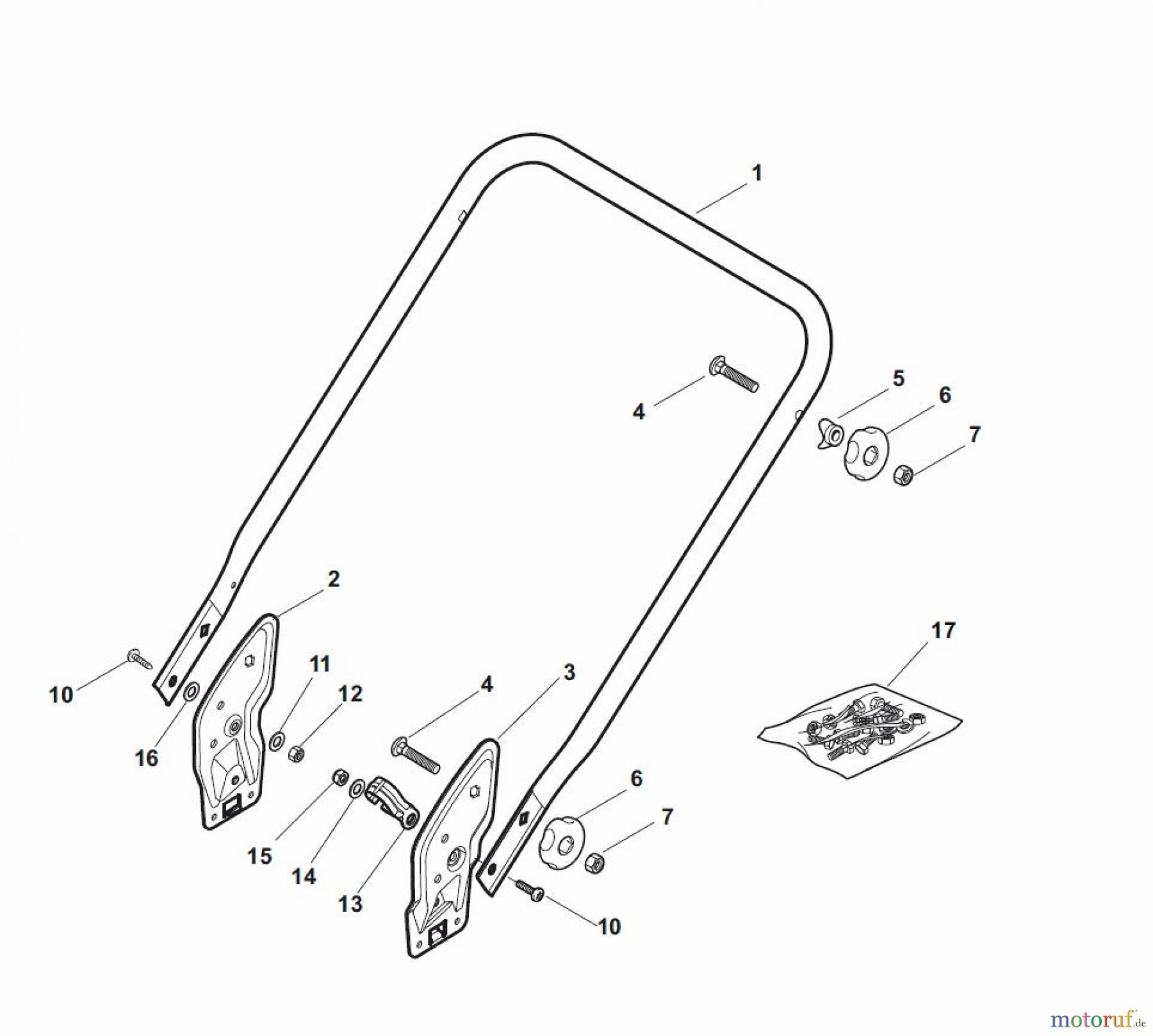 Global Garden Products GGP Rasenmäher Baujahr 2017 Benzin Mit Antrieb 2017 NT 534 TR - 534 TRQ Handle, Lower Part - ECO