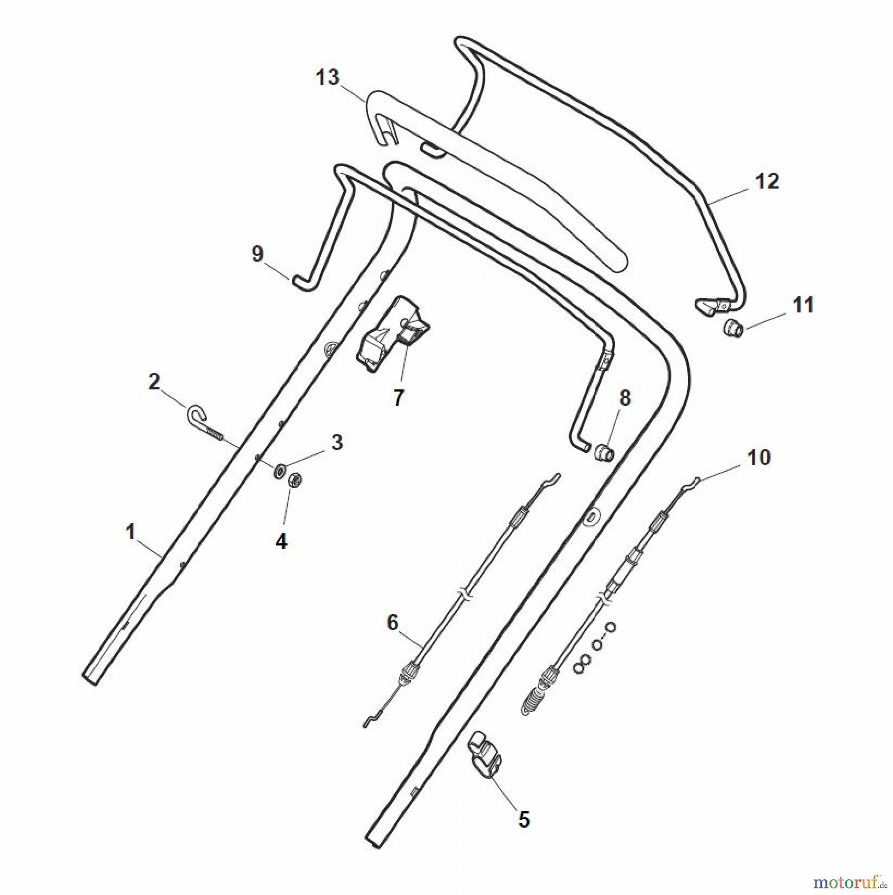 Global Garden Products GGP Rasenmäher Baujahr 2017 Benzin Mit Antrieb 2017 NT 534 TR - 534 TRQ Handle, Upper Part - LUX