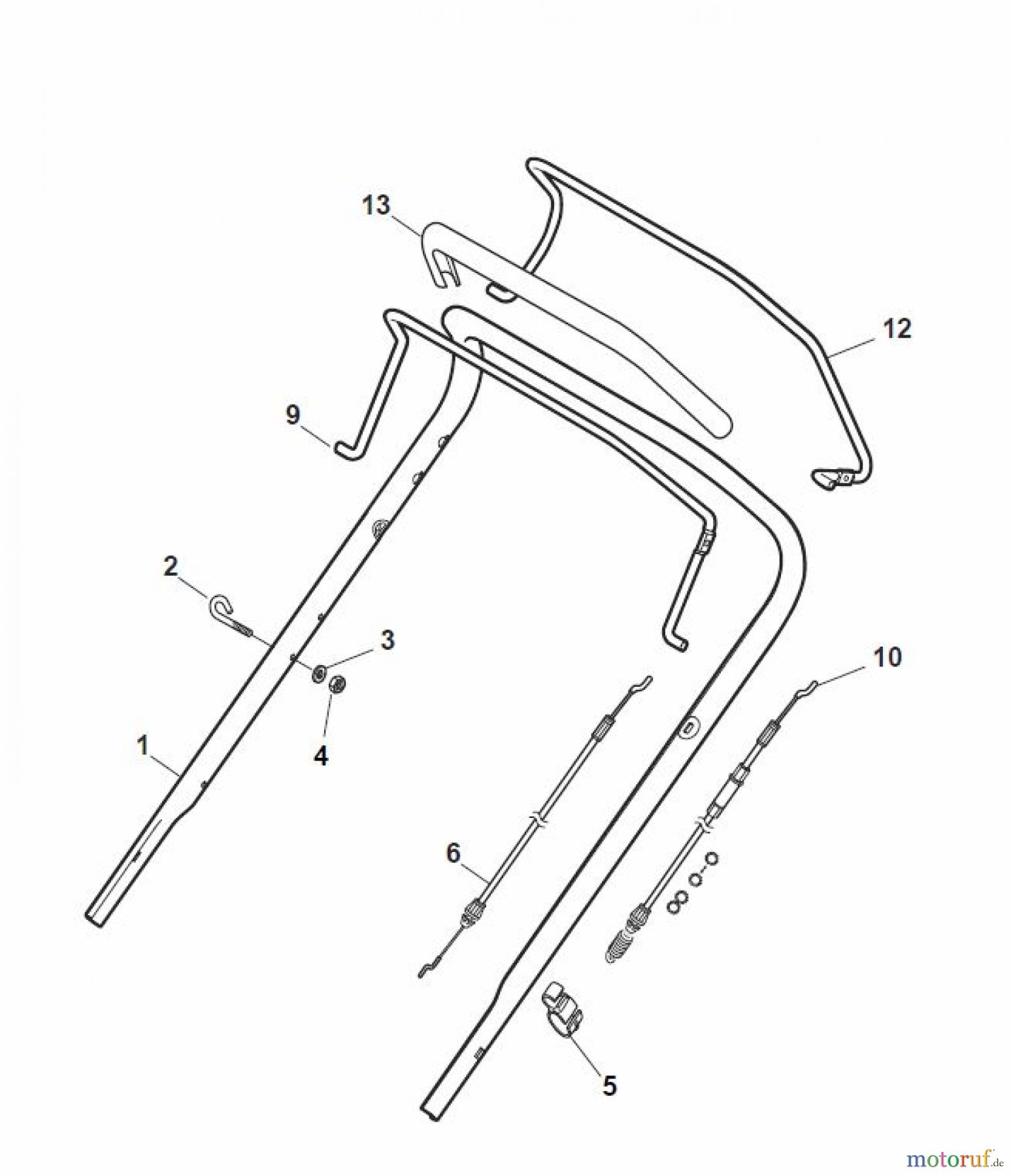 Global Garden Products GGP Rasenmäher Baujahr 2017 Benzin Mit Antrieb 2017 NT 534 TR - 534 TRQ Handle, Upper Part - ECO