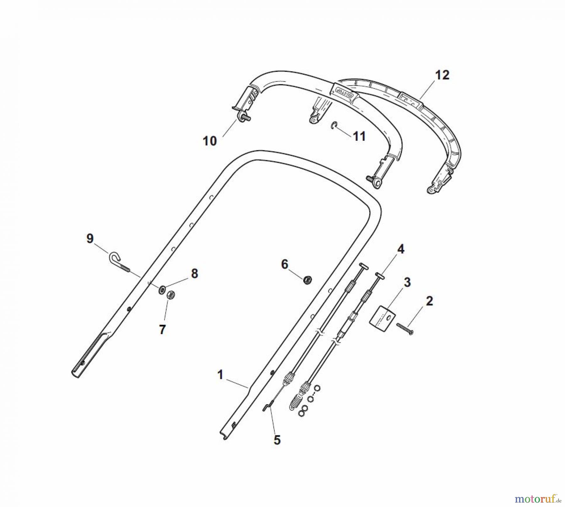 Global Garden Products GGP Rasenmäher Baujahr 2017 Benzin Mit Antrieb 2017 NT 534 TR - 534 TRQ Handle, Upper Part