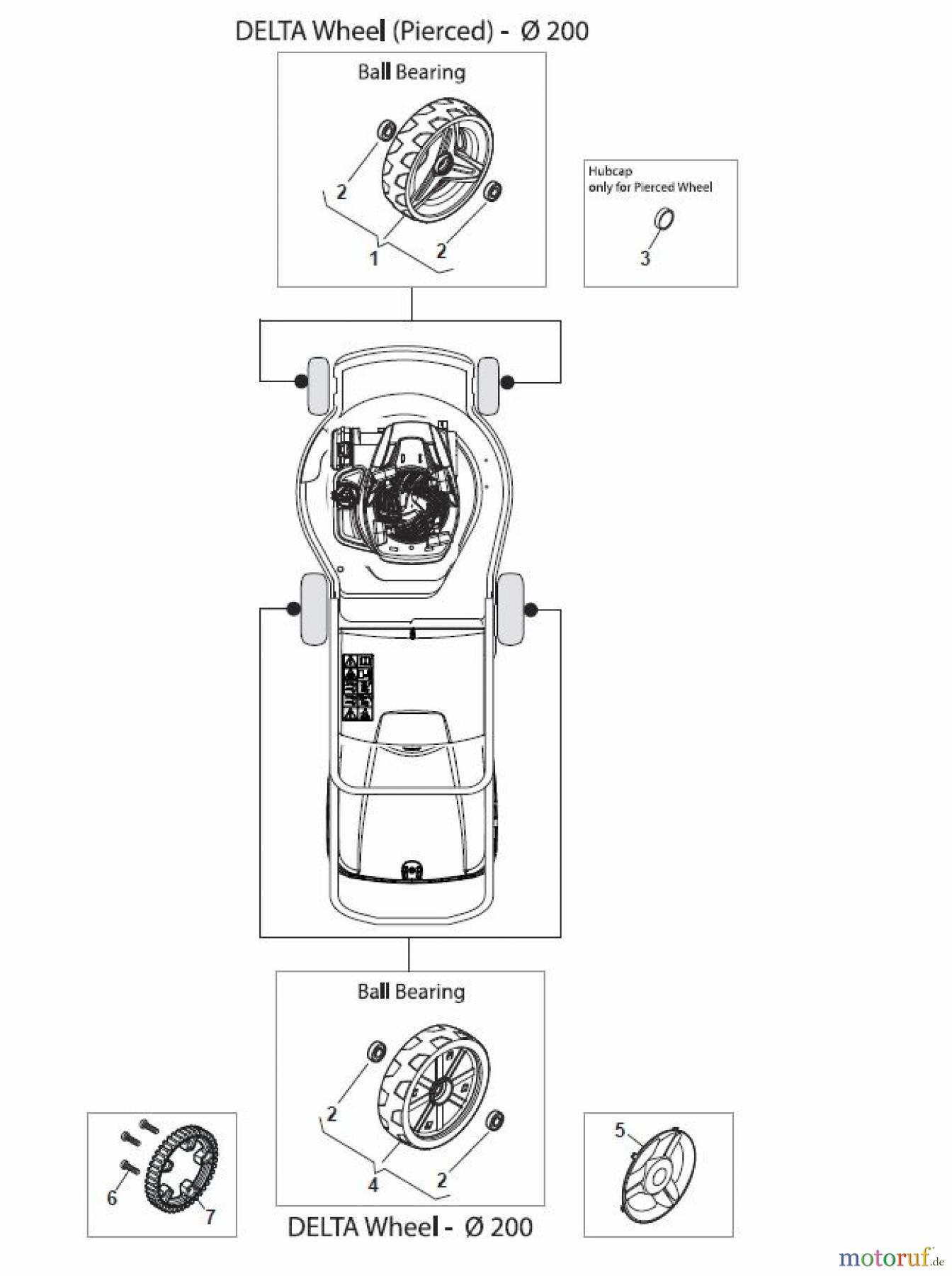 Global Garden Products GGP Rasenmäher Baujahr 2017 Benzin Mit Antrieb 2017 NT 534 TR - 534 TRQ Wheels and Hub Caps