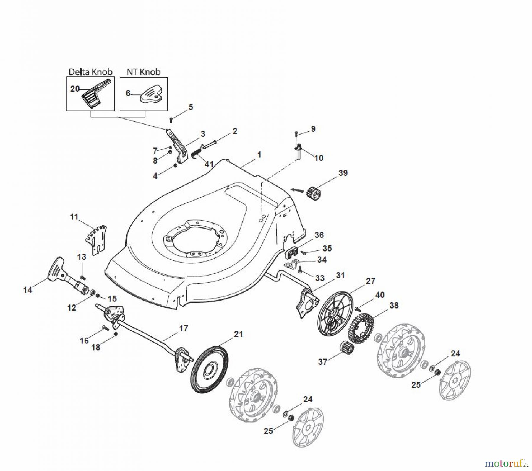 Global Garden Products GGP Rasenmäher Baujahr 2017 Benzin Mit Antrieb 2017 NT 534 TR 4S - TRQ 4S Deck And Height Adjusting