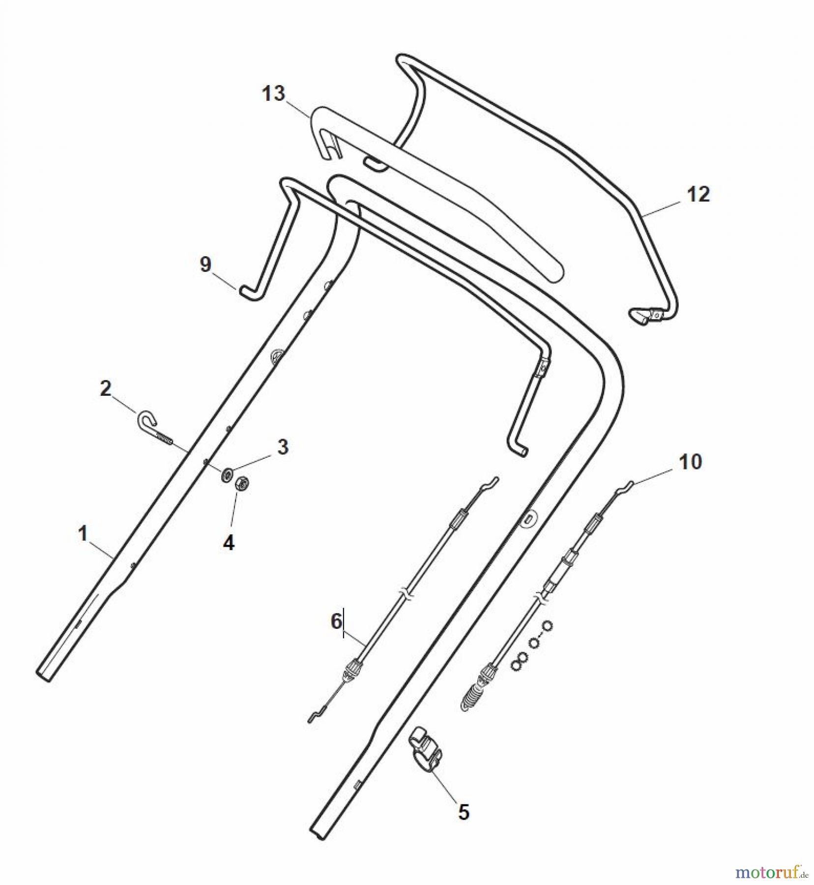  Global Garden Products GGP Rasenmäher Baujahr 2017 Benzin Mit Antrieb 2017 NT 534 TR 4S - TRQ 4S Handle, Upper Part - ECO
