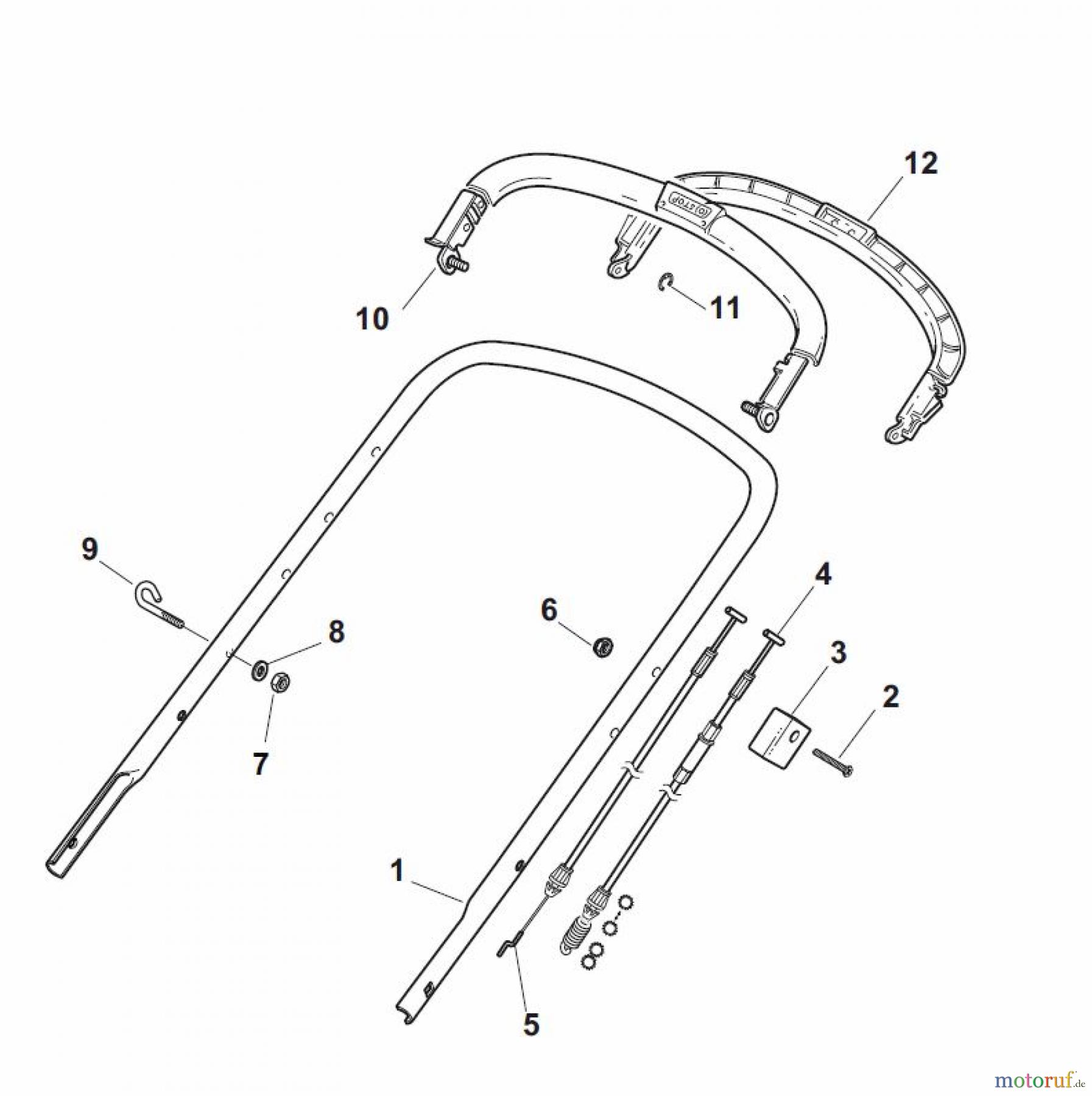 Global Garden Products GGP Rasenmäher Baujahr 2017 Benzin Mit Antrieb 2017 NT 534 TR 4S - TRQ 4S Handle, Upper Part