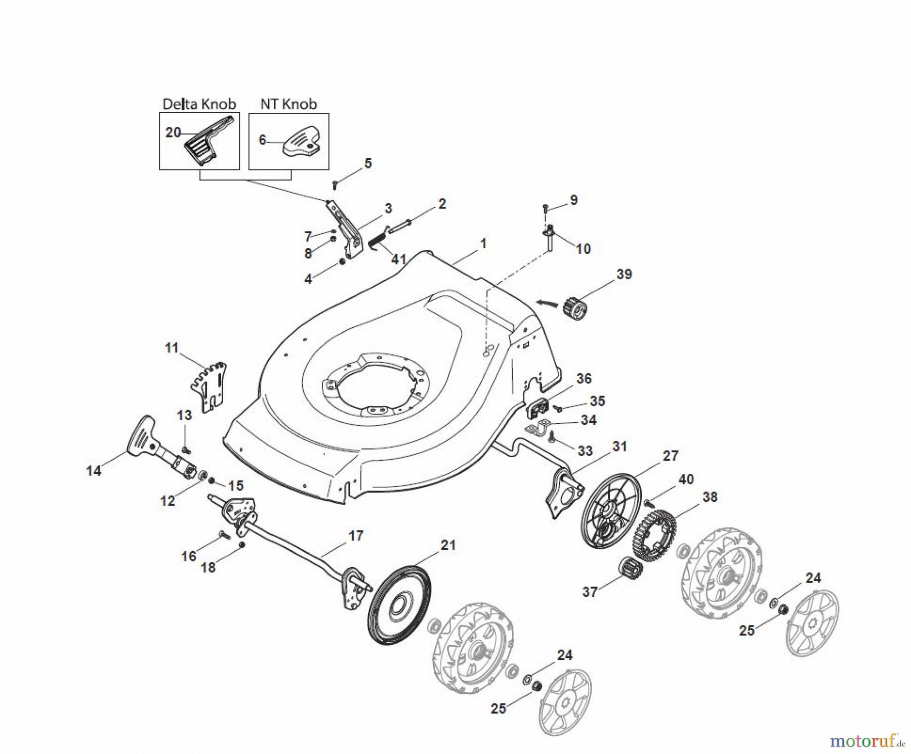  Global Garden Products GGP Rasenmäher Baujahr 2017 Benzin Mit Antrieb 2017 NT 534 TR/E - 534 TRQ/E Deck And Height Adjusting