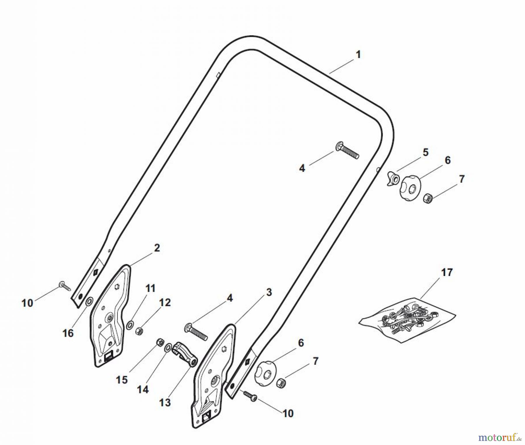  Global Garden Products GGP Rasenmäher Baujahr 2017 Benzin Mit Antrieb 2017 NT 534 TR/E - 534 TRQ/E Handle, Lower Part - ECO
