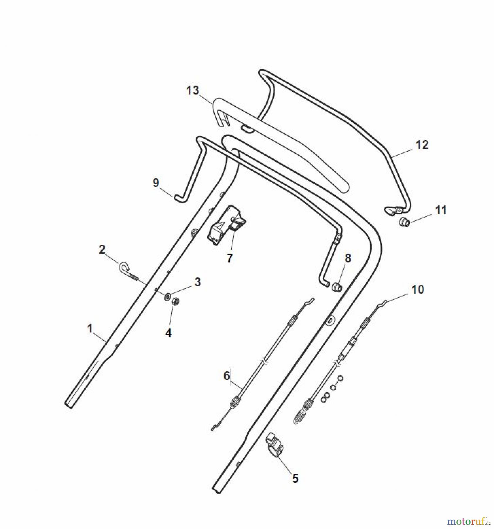 Global Garden Products GGP Rasenmäher Baujahr 2017 Benzin Mit Antrieb 2017 NT 534 TR/E - 534 TRQ/E Handle, Upper Part - LUX