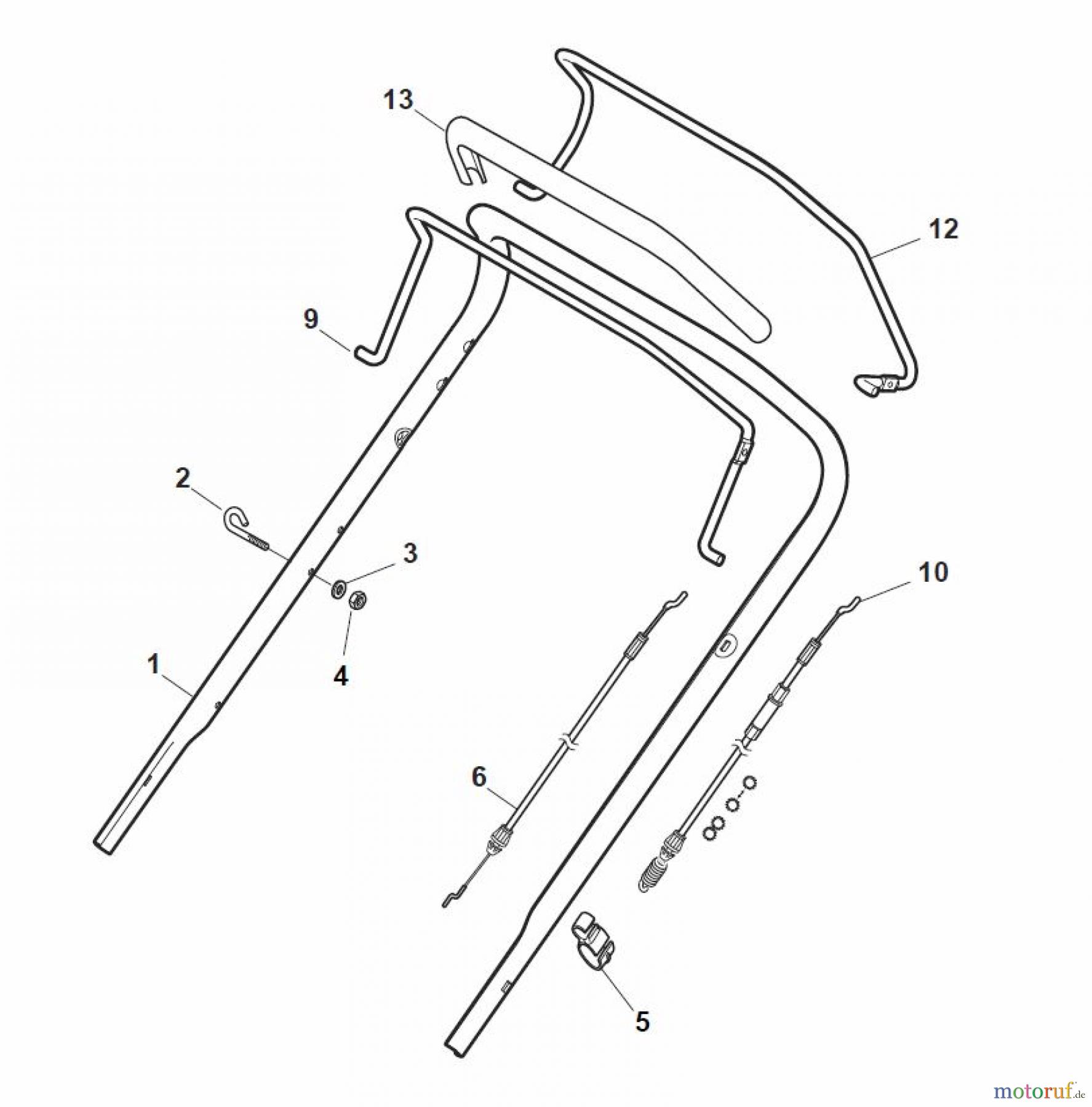  Global Garden Products GGP Rasenmäher Baujahr 2017 Benzin Mit Antrieb 2017 NT 534 TR/E - 534 TRQ/E Handle, Upper Part - ECO