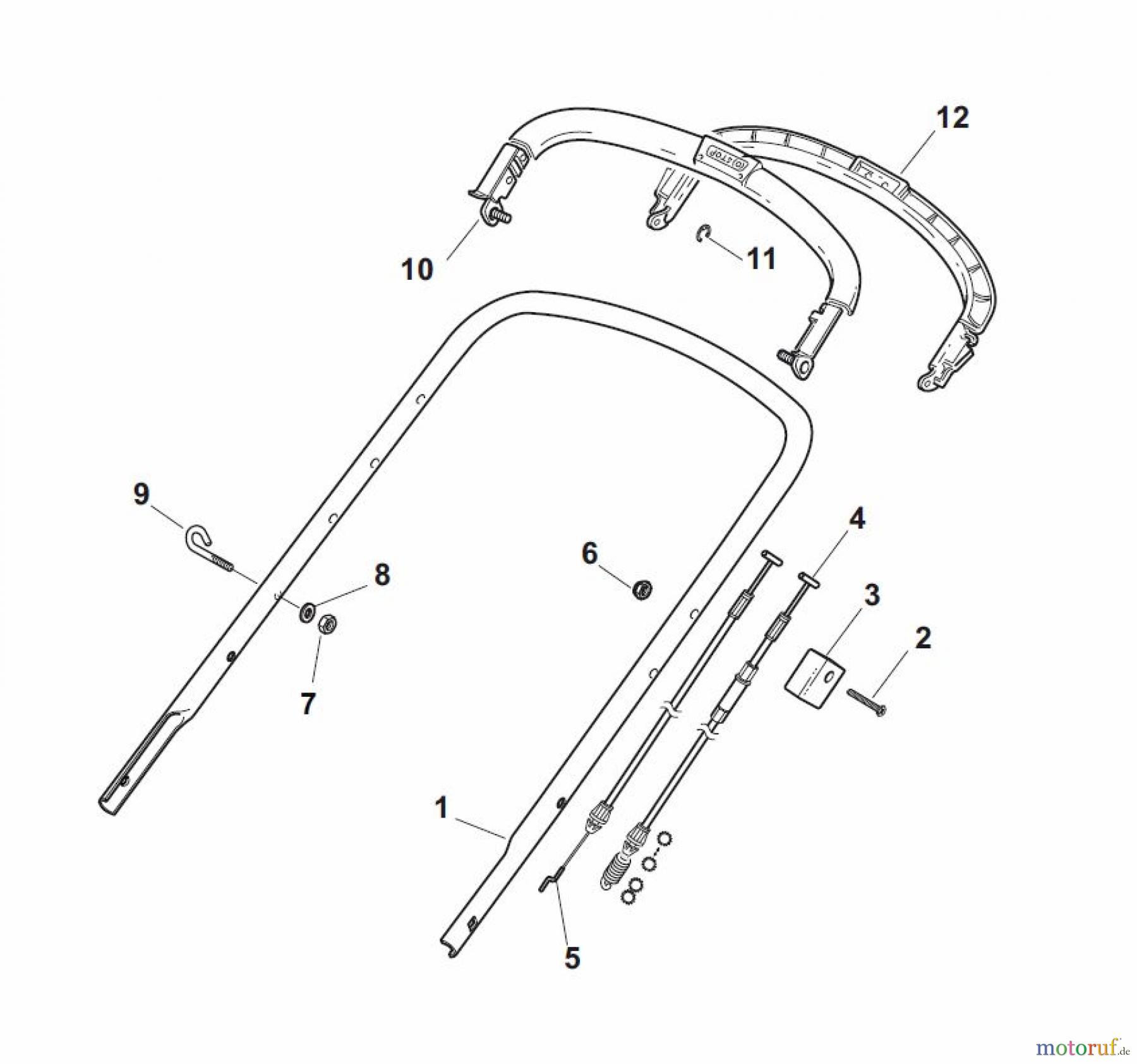  Global Garden Products GGP Rasenmäher Baujahr 2017 Benzin Mit Antrieb 2017 NT 534 TR/E - 534 TRQ/E Handle, Upper Part