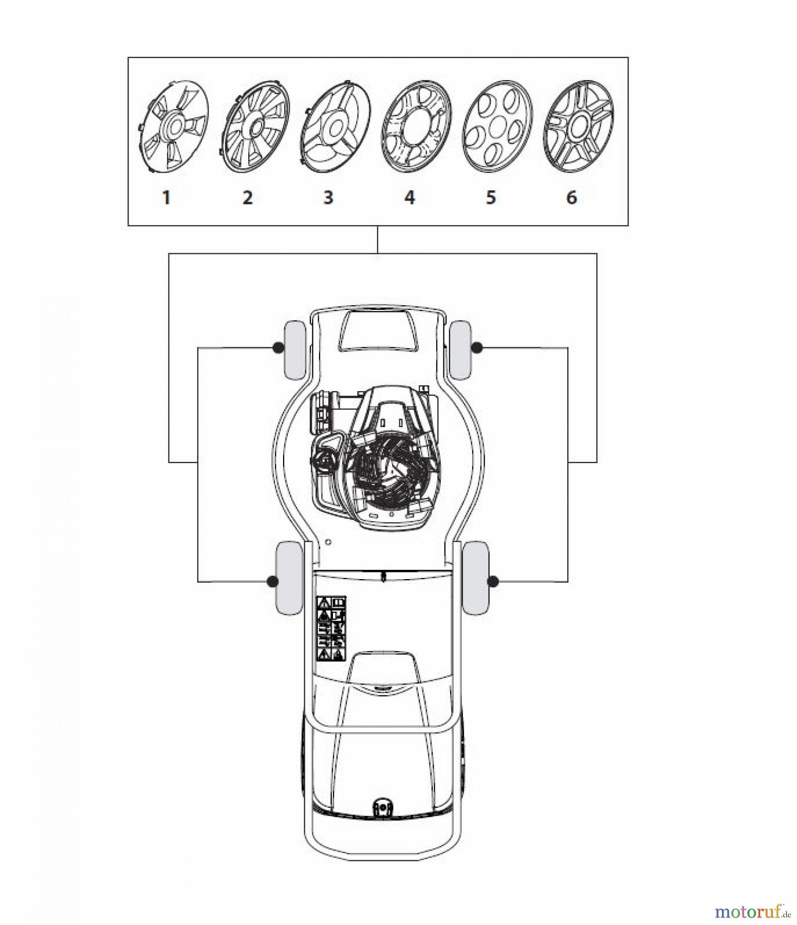  Global Garden Products GGP Rasenmäher Baujahr 2017 Benzin Mit Antrieb 2017 NT 534 TR/E - 534 TRQ/E Hub Caps