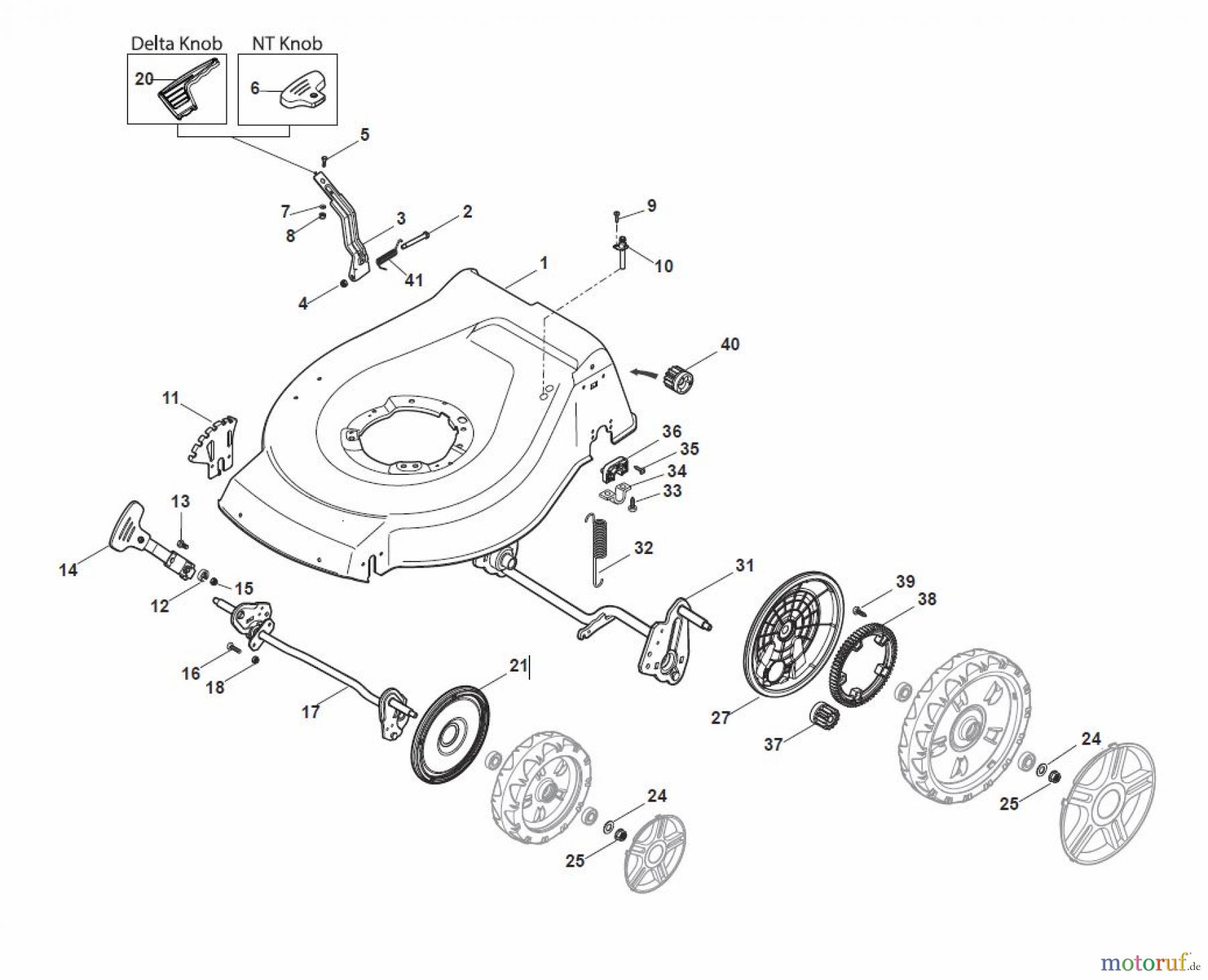 Global Garden Products GGP Rasenmäher Baujahr 2017 Benzin Mit Antrieb 2017 NT 534 W TR - 534 W TRQ Deck And Height Adjusting