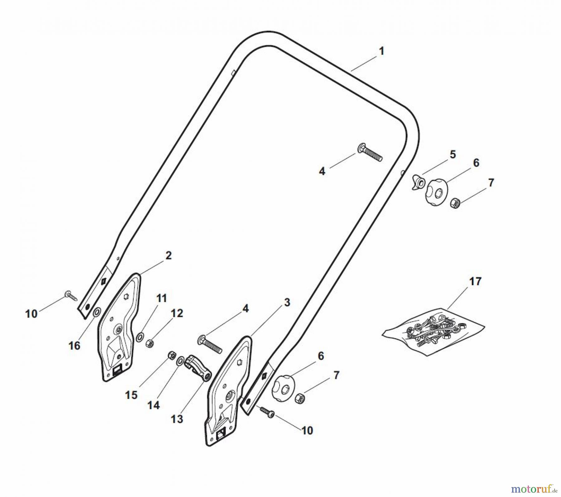  Global Garden Products GGP Rasenmäher Baujahr 2017 Benzin Mit Antrieb 2017 NT 534 W TR - 534 W TRQ Handle, Lower Part - ECO