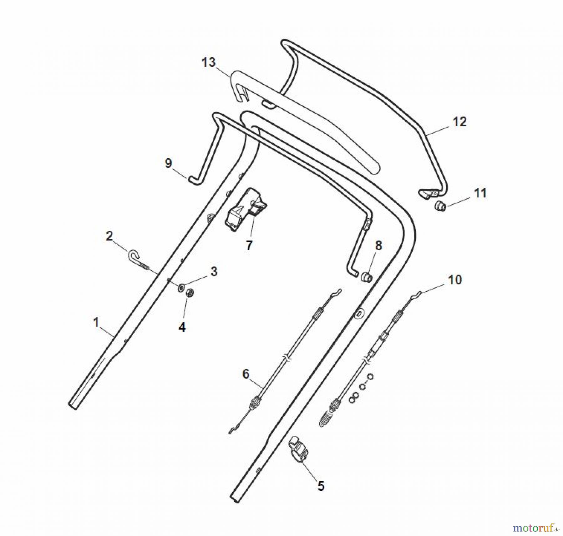 Global Garden Products GGP Rasenmäher Baujahr 2017 Benzin Mit Antrieb 2017 NT 534 W TR - 534 W TRQ Handle, Upper Part - LUX