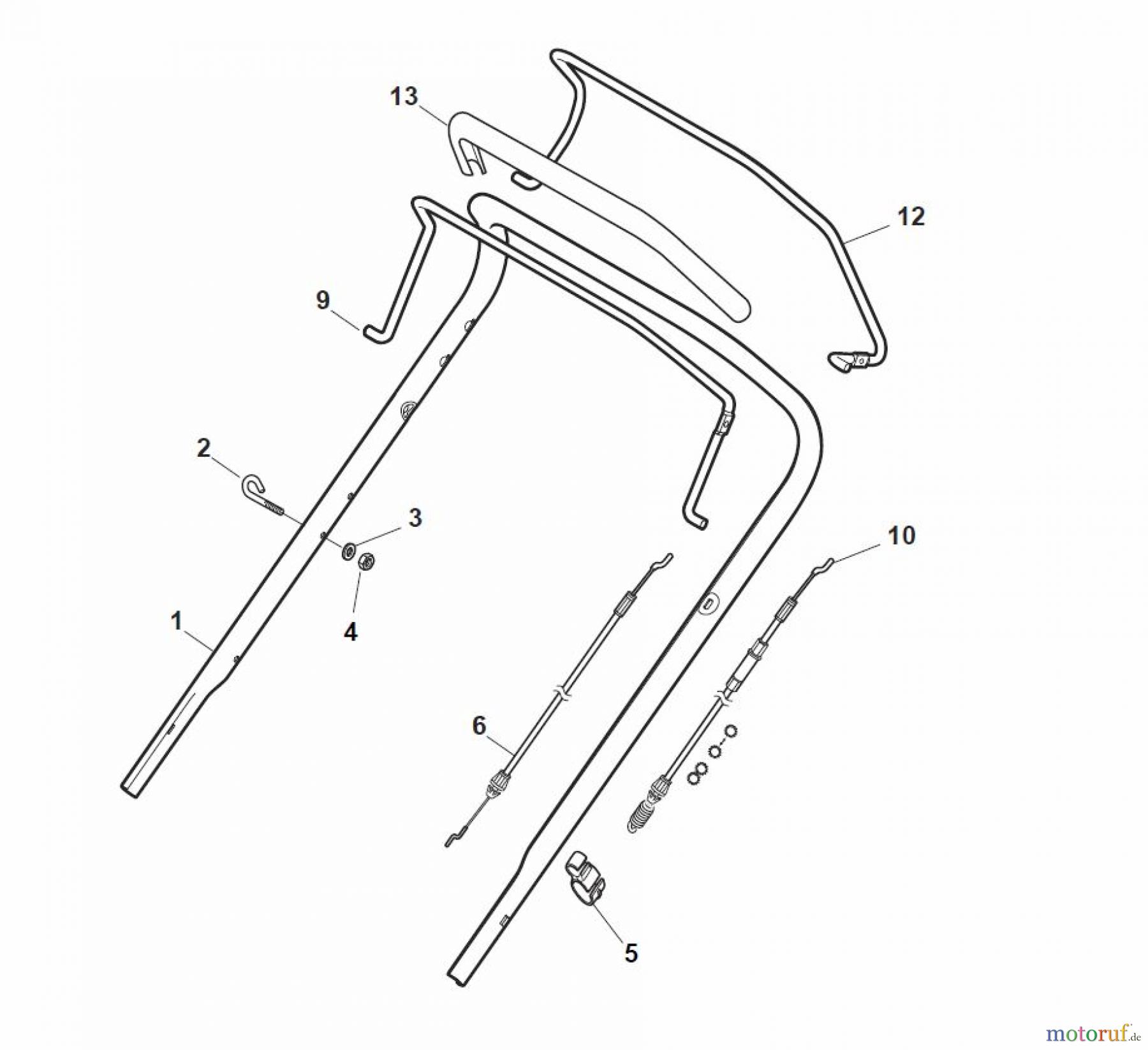  Global Garden Products GGP Rasenmäher Baujahr 2017 Benzin Mit Antrieb 2017 NT 534 W TR - 534 W TRQ Handle, Upper Part - ECO