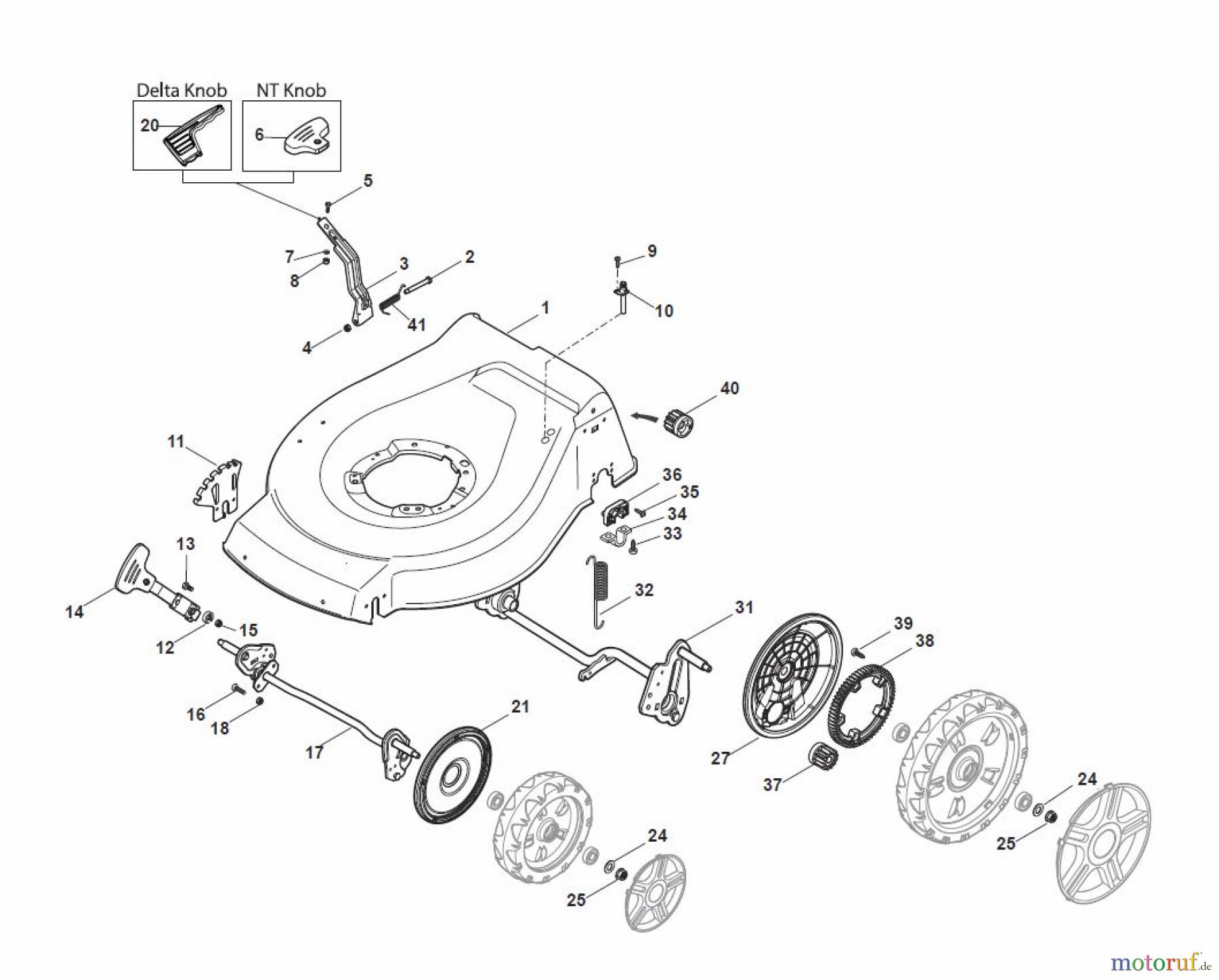 Global Garden Products GGP Rasenmäher Baujahr 2017 Benzin Mit Antrieb 2017 NT 534 W TR 4S - W TRQ 4S Deck And Height Adjusting