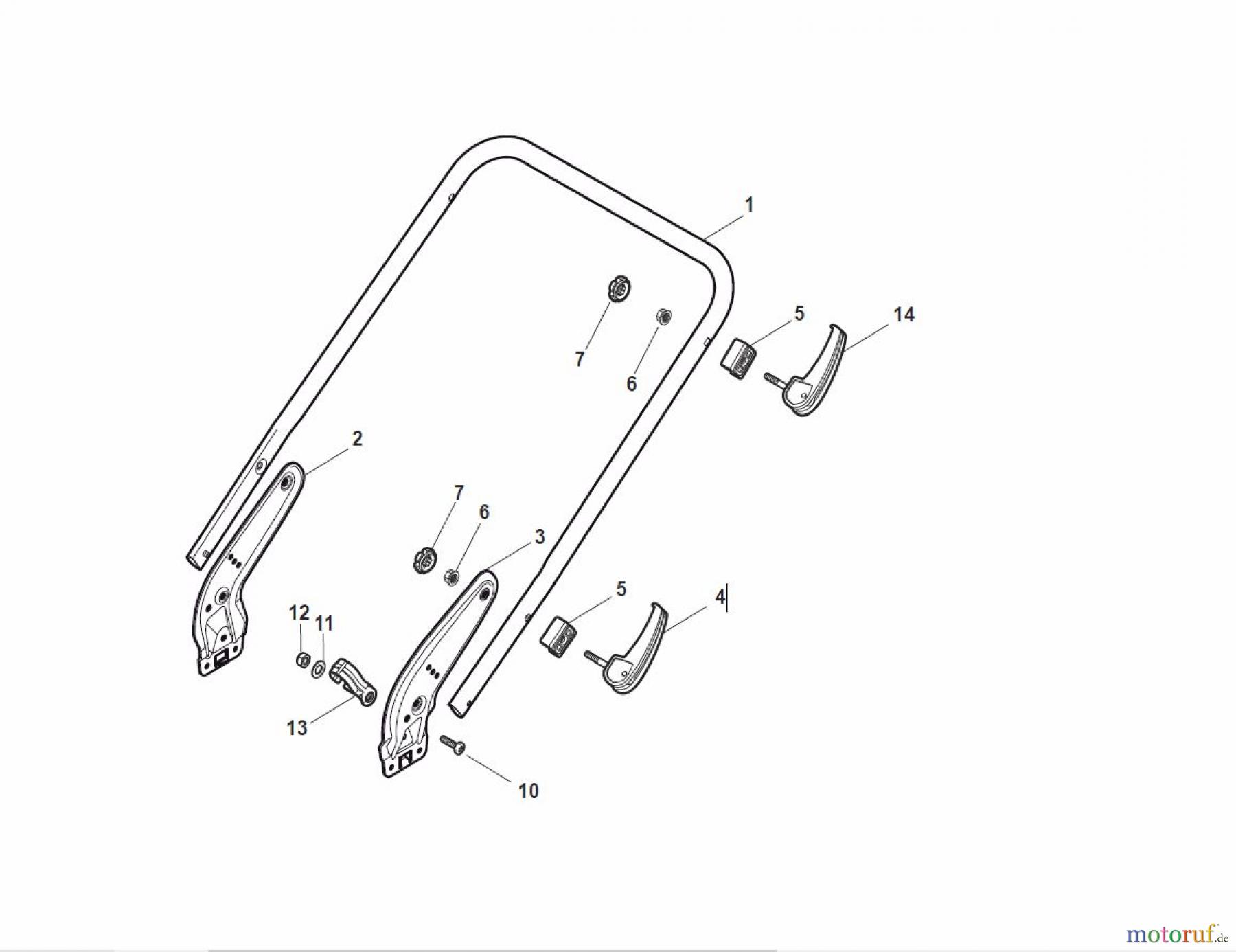 Global Garden Products GGP Rasenmäher Baujahr 2017 Benzin Mit Antrieb 2017 NT 534 W TR 4S - W TRQ 4S Handle, Lower Part - LUX