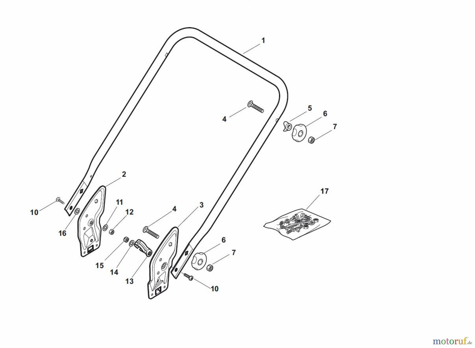 Global Garden Products GGP Rasenmäher Baujahr 2017 Benzin Mit Antrieb 2017 NT 534 W TR 4S - W TRQ 4S Handle, Lower Part - ECO