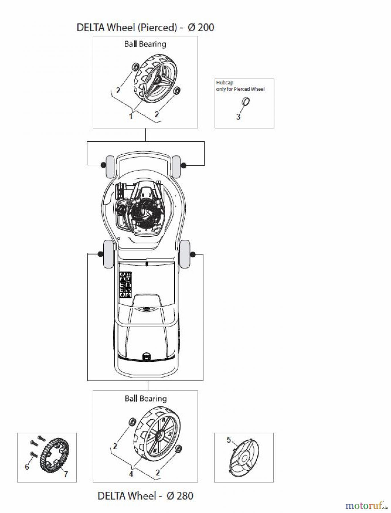 Global Garden Products GGP Rasenmäher Baujahr 2017 Benzin Mit Antrieb 2017 NT 534 W TR 4S - W TRQ 4S Wheels and Hub Caps