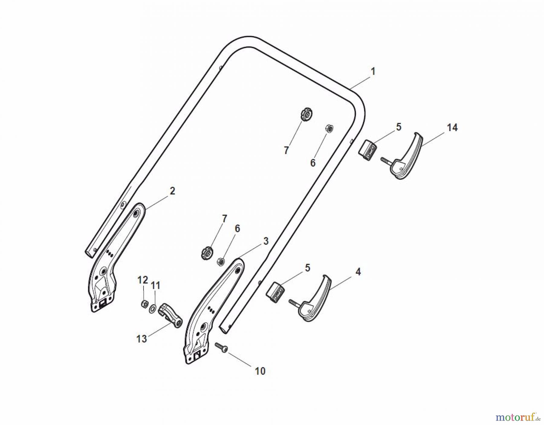  Global Garden Products GGP Rasenmäher Baujahr 2017 Benzin Mit Antrieb 2017 NT 534 W TR 4S - W TRQ 4S Handle, Lower Part - LUX
