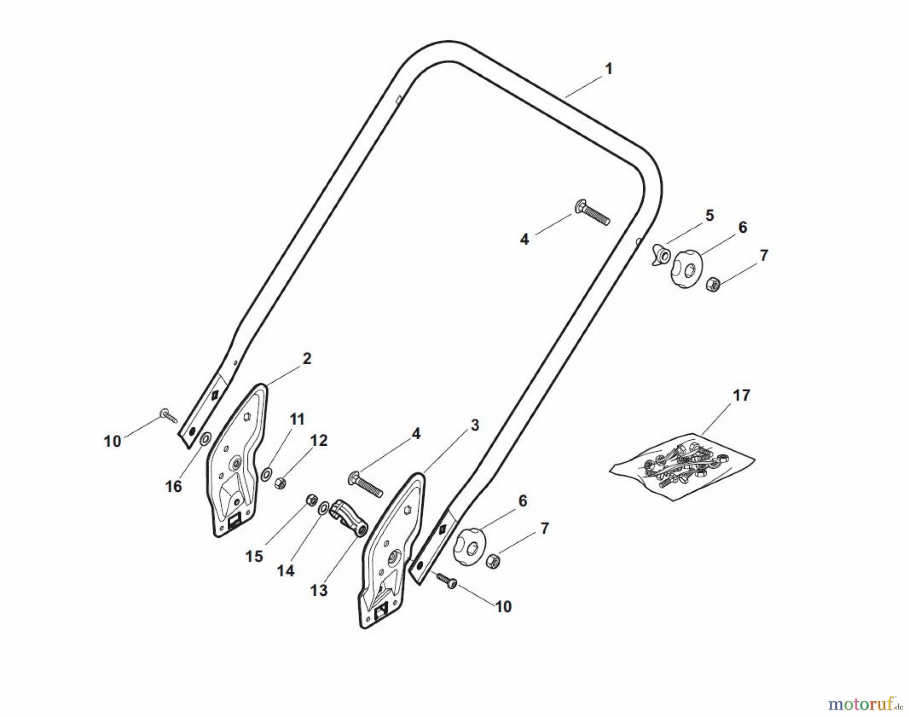  Global Garden Products GGP Rasenmäher Baujahr 2017 Benzin Mit Antrieb 2017 NT 534 W TR 4S - W TRQ 4S Handle, Lower Part - ECO