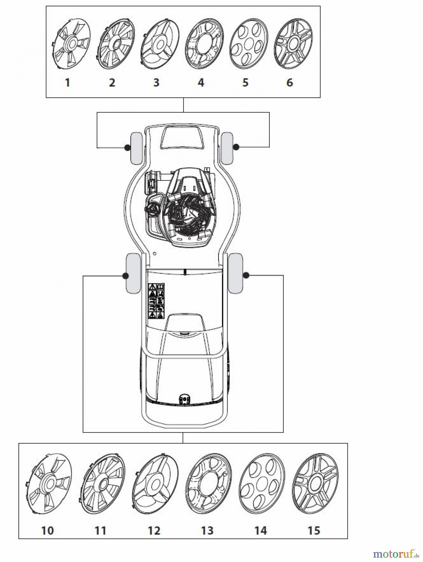 Global Garden Products GGP Rasenmäher Baujahr 2017 Benzin Mit Antrieb 2017 NT 534 W TR 4S - W TRQ 4S Hub Caps