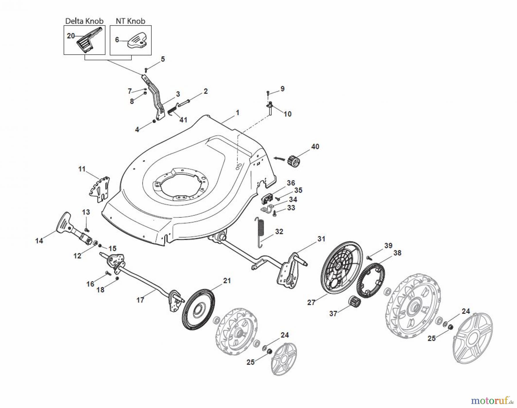  Global Garden Products GGP Rasenmäher Baujahr 2017 Benzin Mit Antrieb 2017 NT 534 W TR/E - W TRQ/E Deck And Height Adjusting