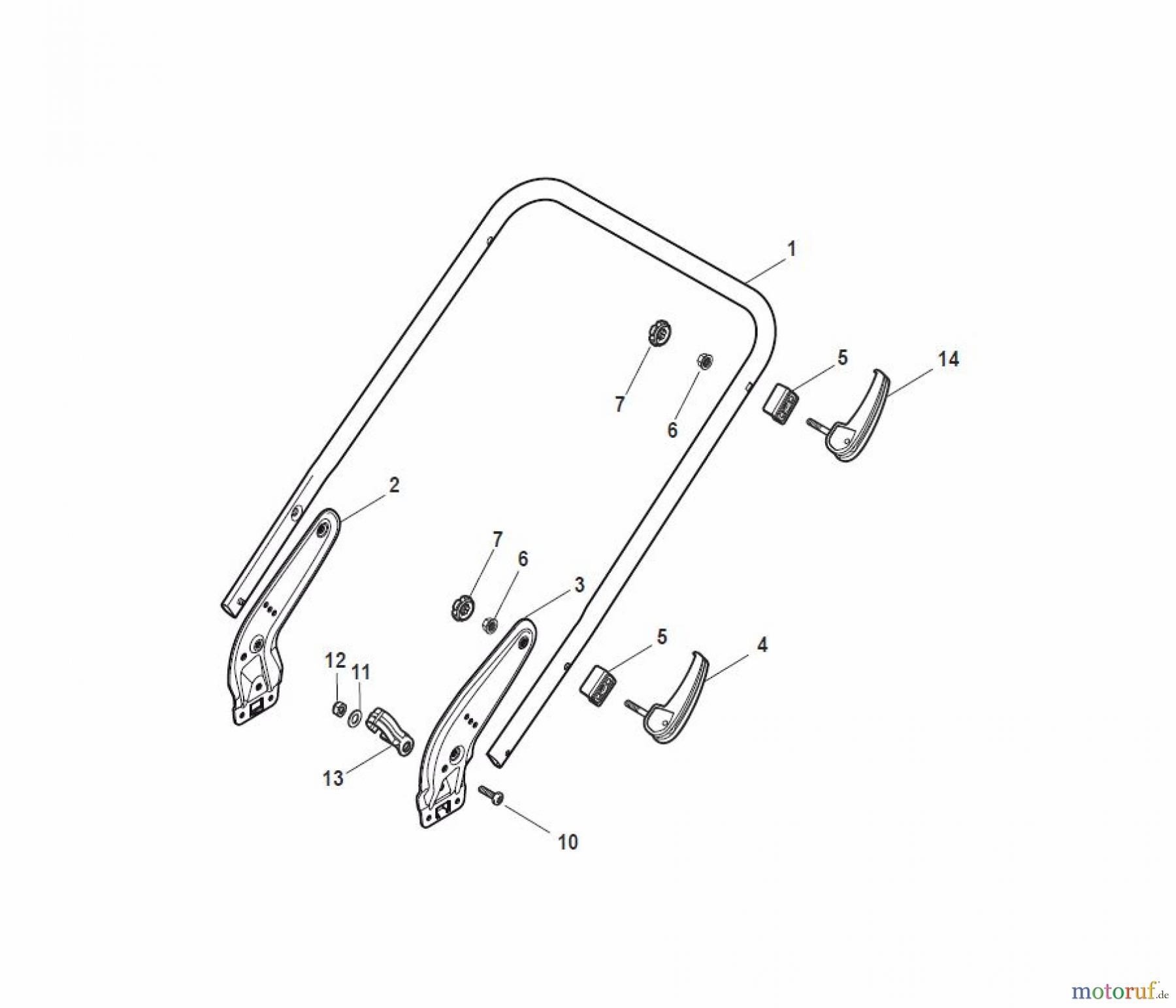 Global Garden Products GGP Rasenmäher Baujahr 2017 Benzin Mit Antrieb 2017 NT 534 W TR/E - W TRQ/E Handle, Lower Part - LUX
