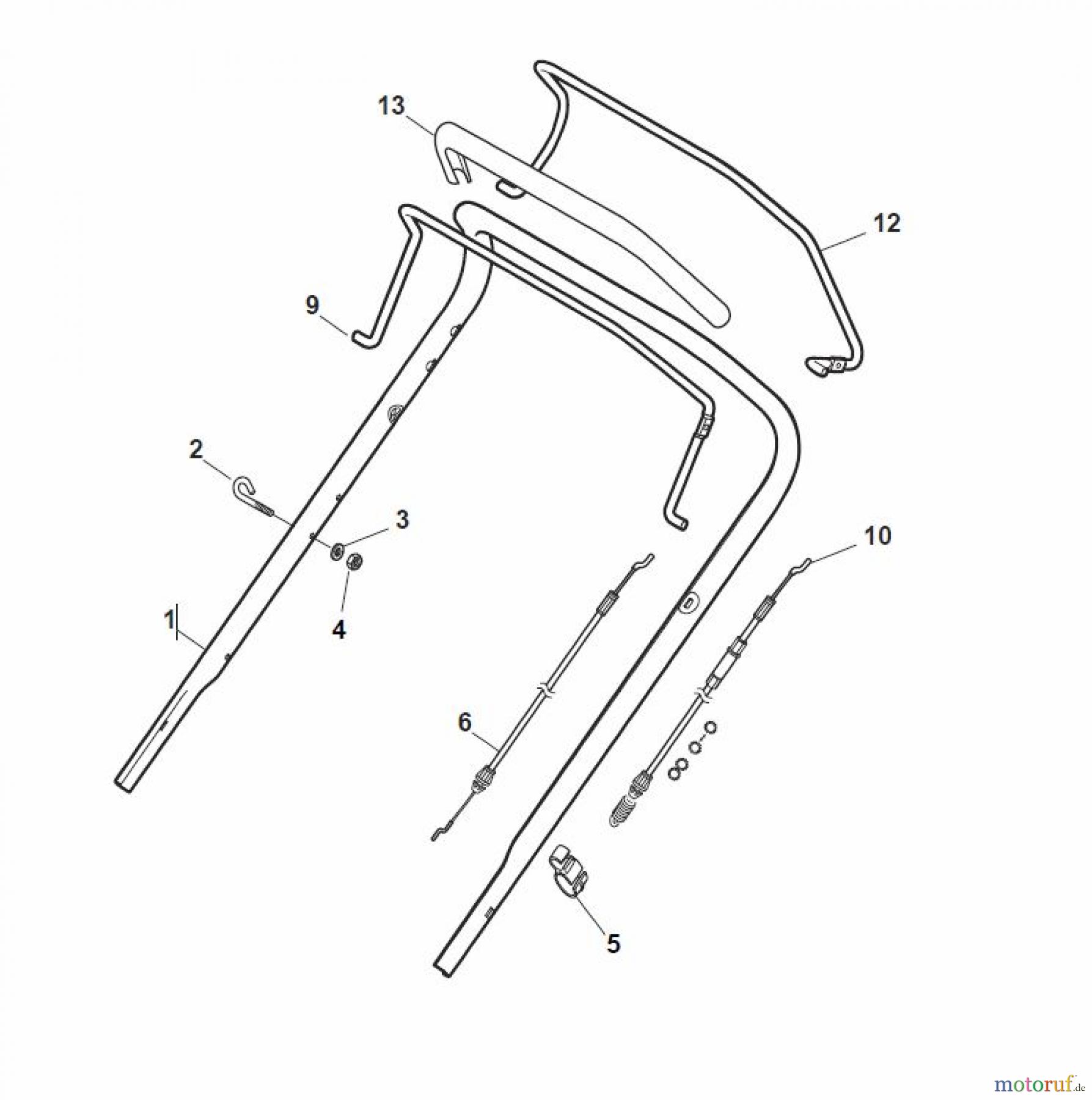 Global Garden Products GGP Rasenmäher Baujahr 2017 Benzin Mit Antrieb 2017 NT 534 W TR/E - W TRQ/E Handle, Upper Part - ECO
