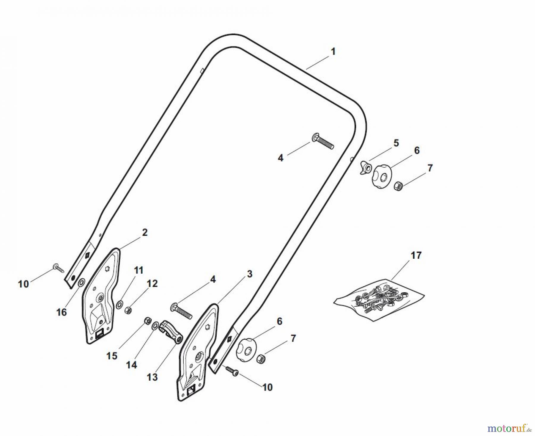  Global Garden Products GGP Rasenmäher Baujahr 2017 Benzin Mit Antrieb 2017 NT 534 W TR/E 4S - W TRQ/E 4S Handle, Lower Part - ECO