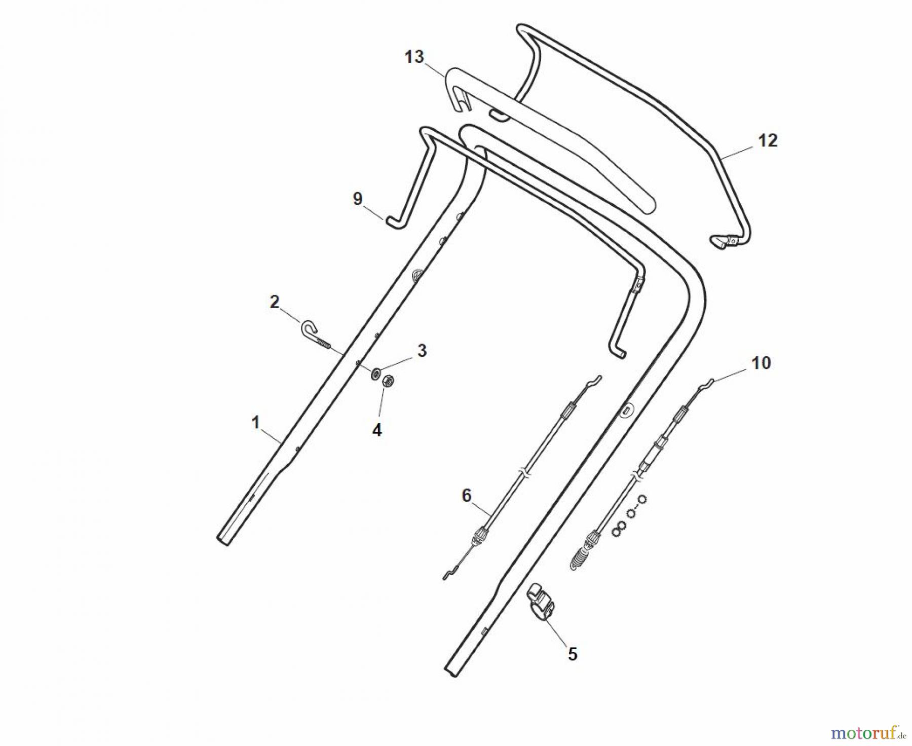 Global Garden Products GGP Rasenmäher Baujahr 2017 Benzin Mit Antrieb 2017 NT 534 W TR/E 4S - W TRQ/E 4S Handle, Upper Part - ECO