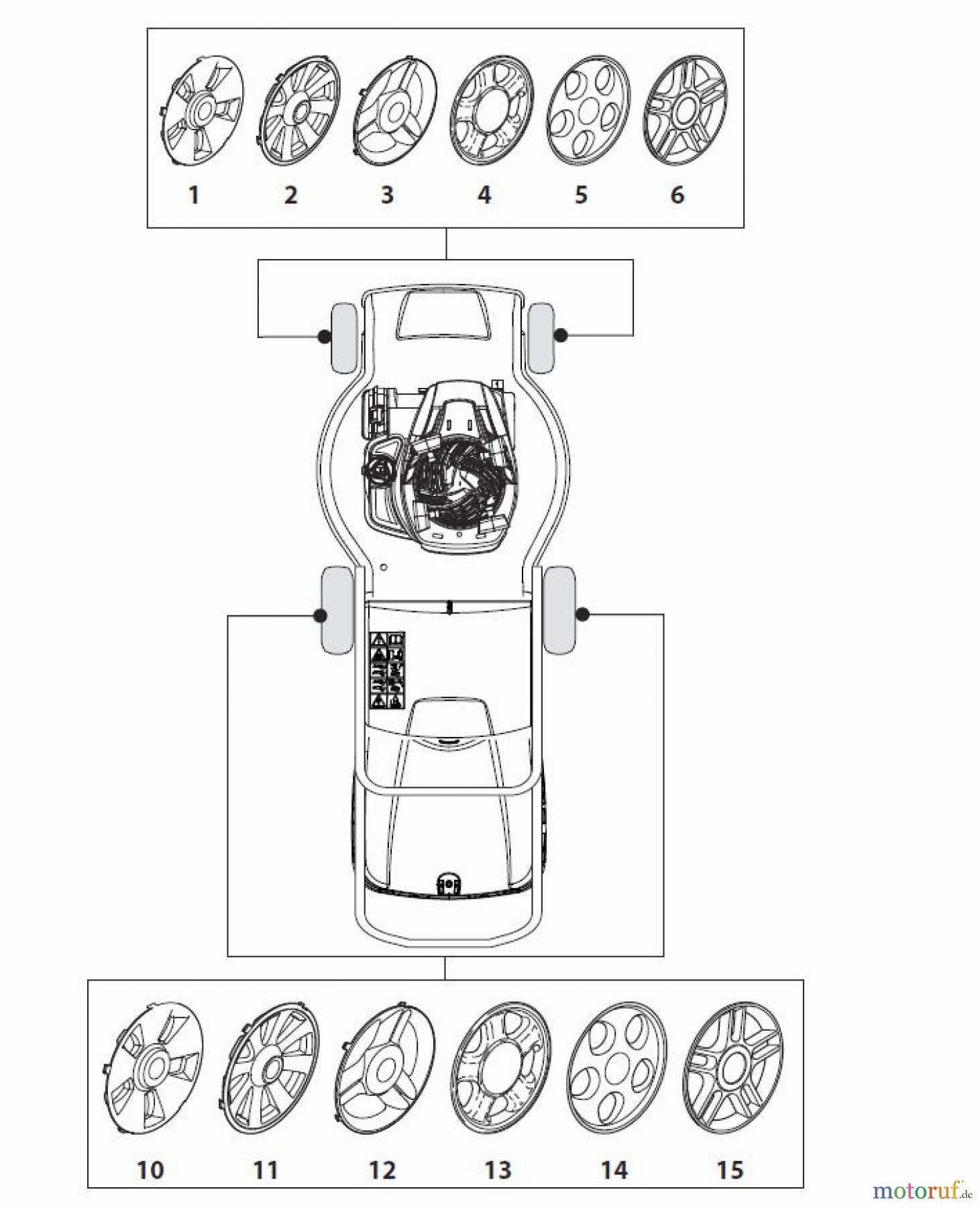  Global Garden Products GGP Rasenmäher Baujahr 2017 Benzin Mit Antrieb 2017 NT 534 W TR/E 4S - W TRQ/E 4S Hub Caps