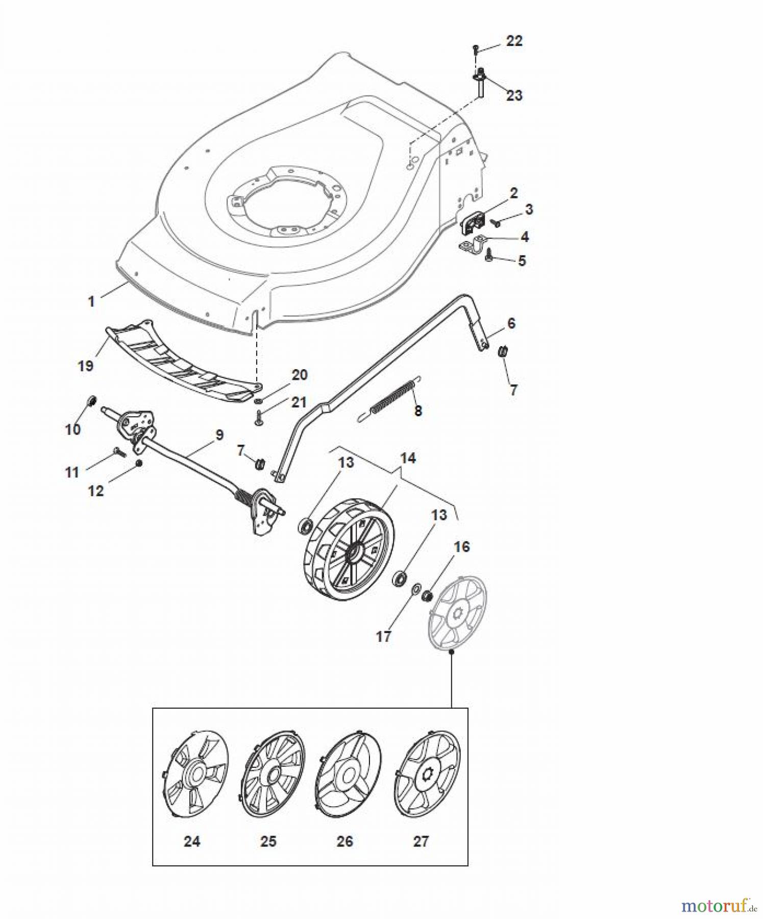 Global Garden Products GGP Rasenmäher Baujahr 2017 Benzin Mit Antrieb 2017 NTL 434 TR-R (Roller) Deck And Height Adjusting