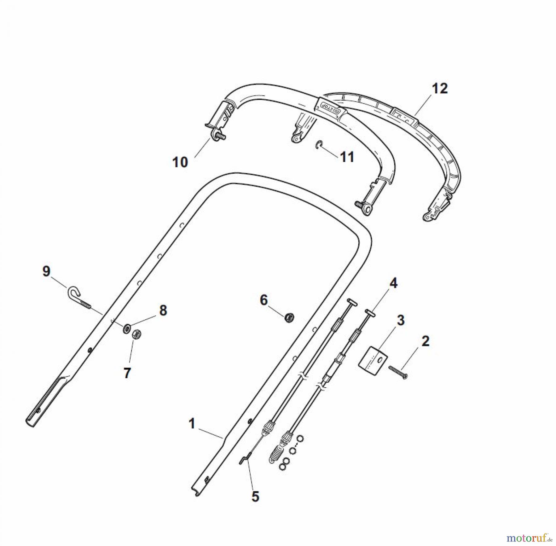 Global Garden Products GGP Rasenmäher Baujahr 2017 Benzin Mit Antrieb 2017 NTL 484 TR - 484 TRQ Handle, Upper Part