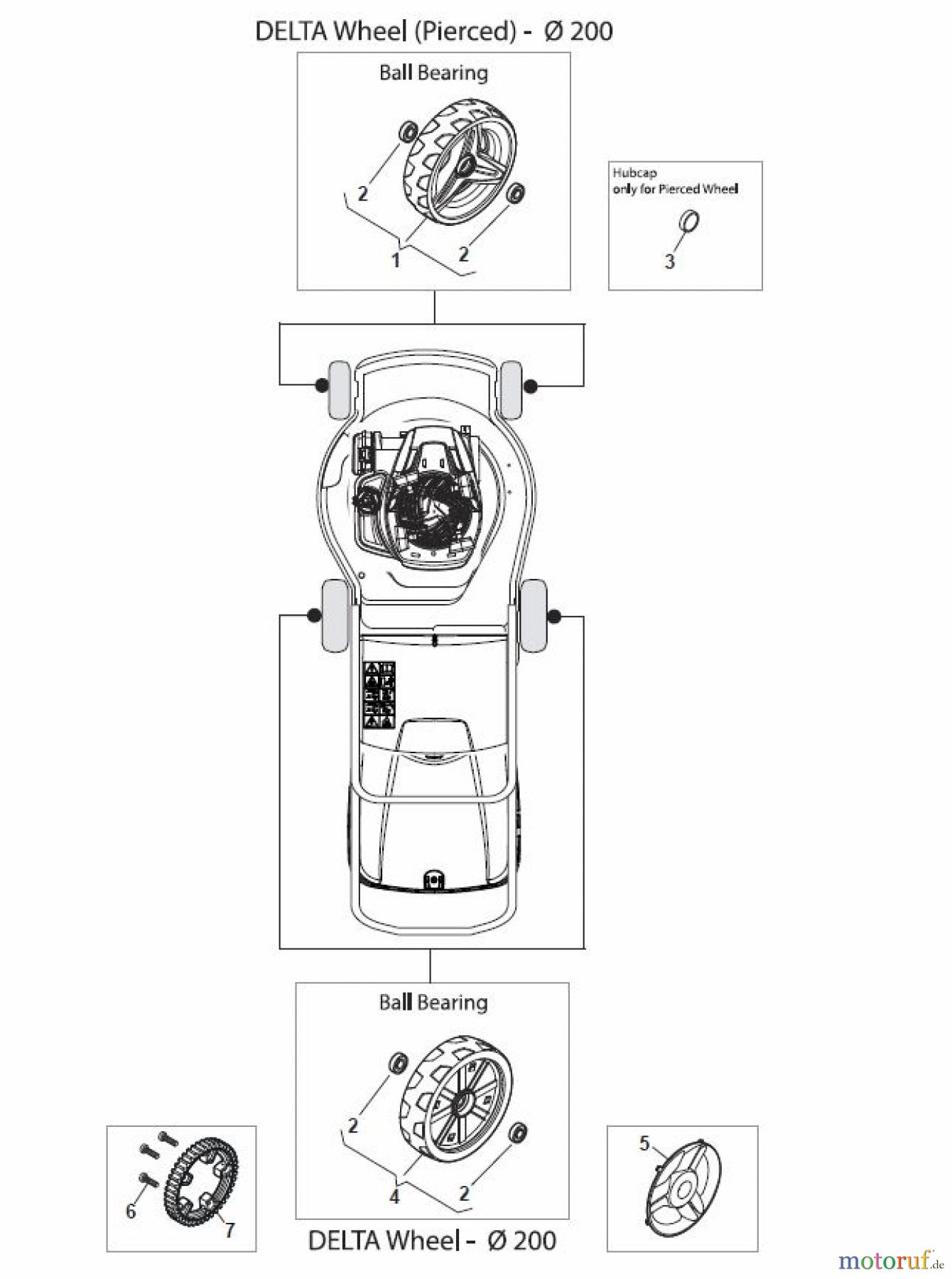 Global Garden Products GGP Rasenmäher Baujahr 2017 Benzin Mit Antrieb 2017 NTL 484 TR - 484 TRQ Wheels and Hub Caps