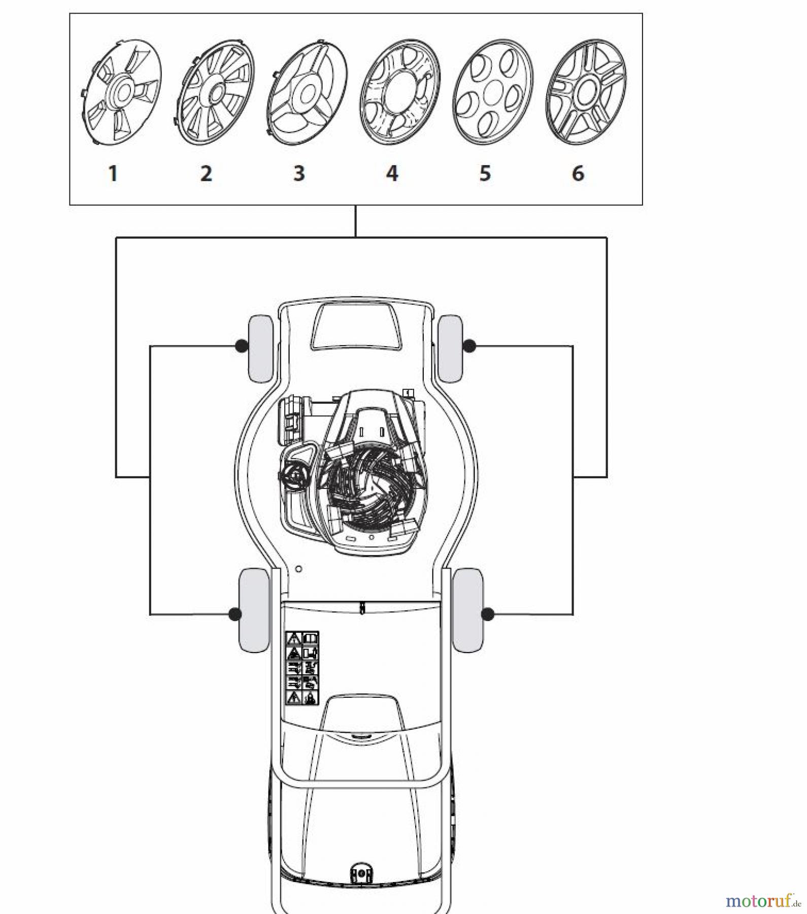 Global Garden Products GGP Rasenmäher Baujahr 2017 Benzin Mit Antrieb 2017 NTL 484 TR - 484 TRQ Hub Caps