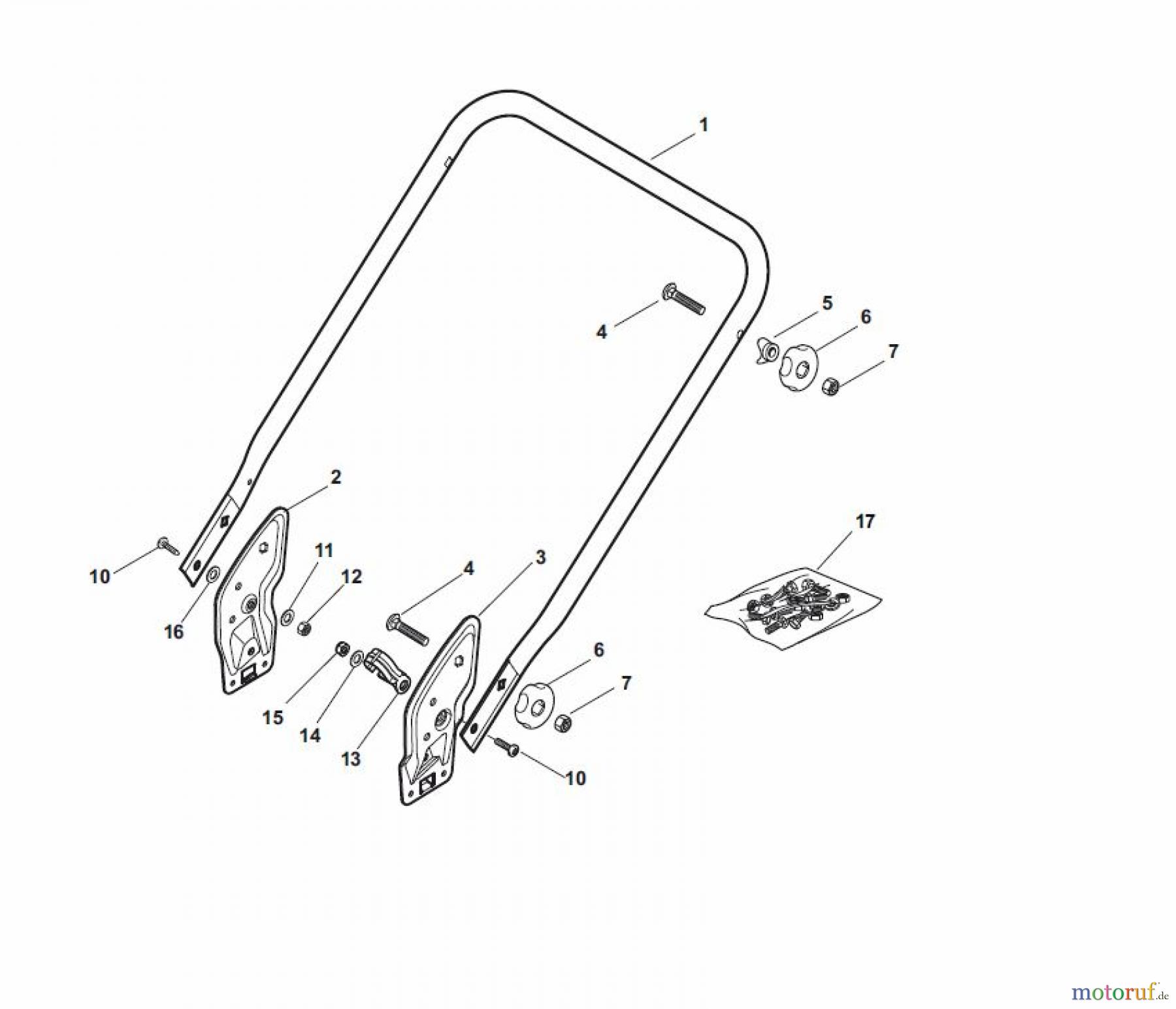  Global Garden Products GGP Rasenmäher Baujahr 2017 Benzin Mit Antrieb 2017 NTL 484 TR 4S - TRQ 4S Handle, Lower Part - ECO