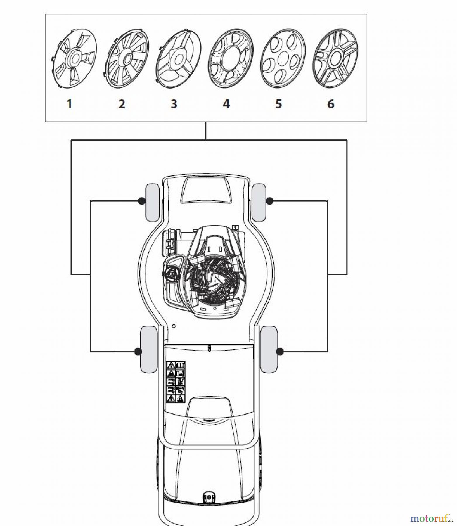  Global Garden Products GGP Rasenmäher Baujahr 2017 Benzin Mit Antrieb 2017 NTL 484 TR 4S - TRQ 4S Hub Caps