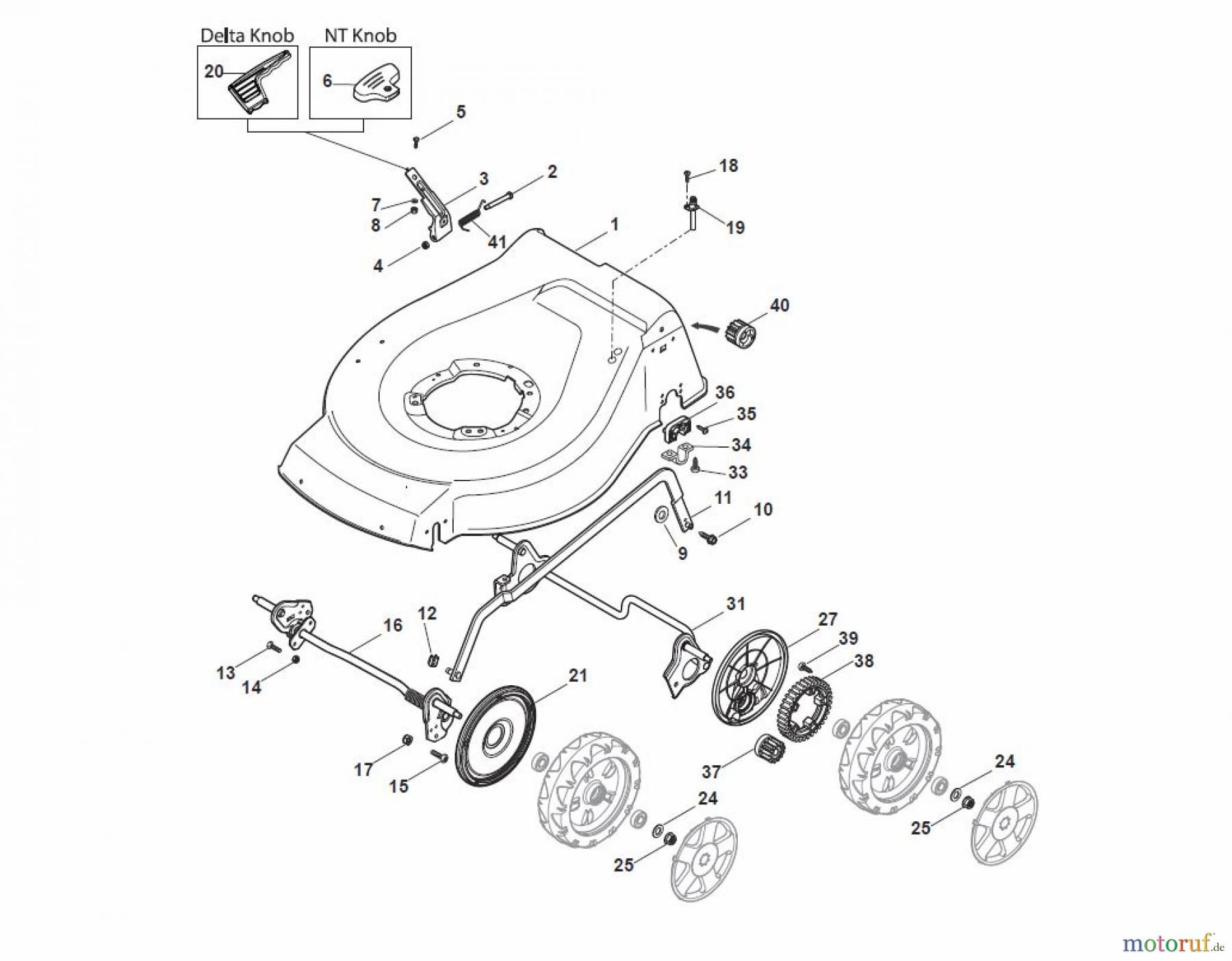 Global Garden Products GGP Rasenmäher Baujahr 2017 Benzin Mit Antrieb 2017 NTL 484 TR/E - 484 TRQ/E Deck And Height Adjusting