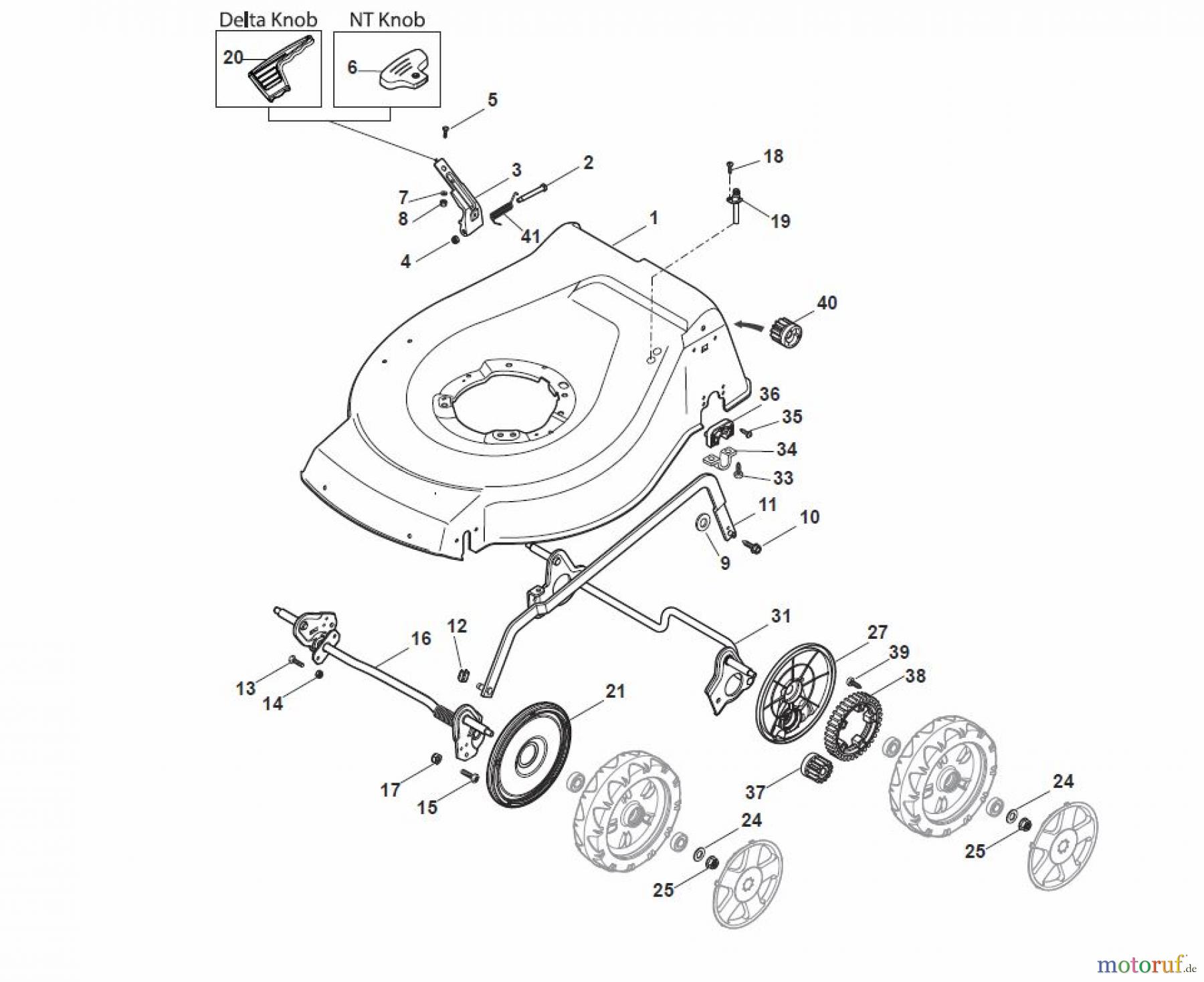 Global Garden Products GGP Rasenmäher Baujahr 2017 Benzin Mit Antrieb 2017 NTL 484 TR/E 4S - TRQ/E 4S Deck And Height Adjusting