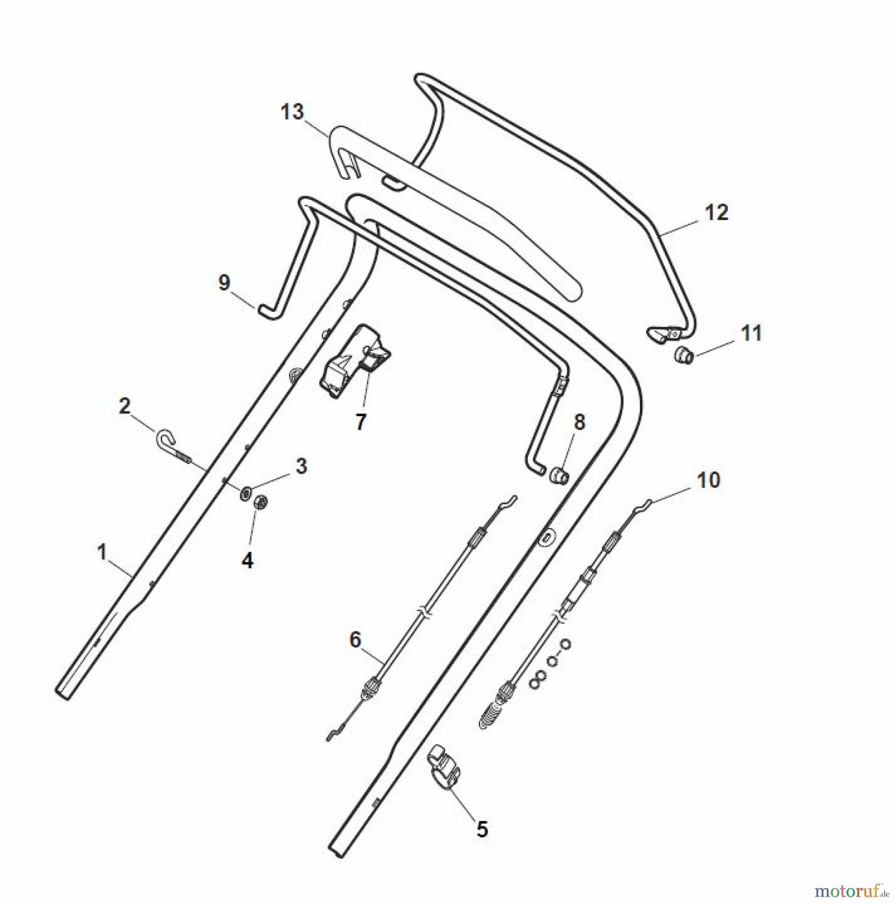  Global Garden Products GGP Rasenmäher Baujahr 2017 Benzin Mit Antrieb 2017 NTL 484 TR/E 4S - TRQ/E 4S Handle, Upper Part - LUX