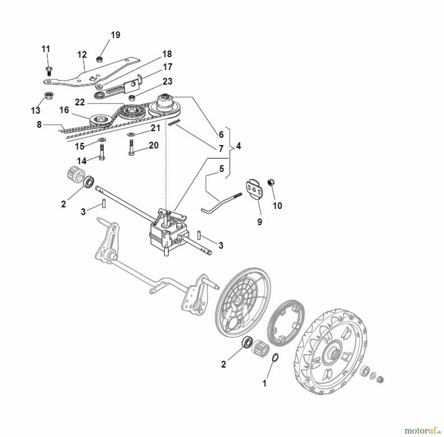 Global Garden Products GGP Rasenmäher Baujahr 2017 Benzin Mit Antrieb 2017 NTL 484 TR/E 4S - TRQ/E 4S Transmission