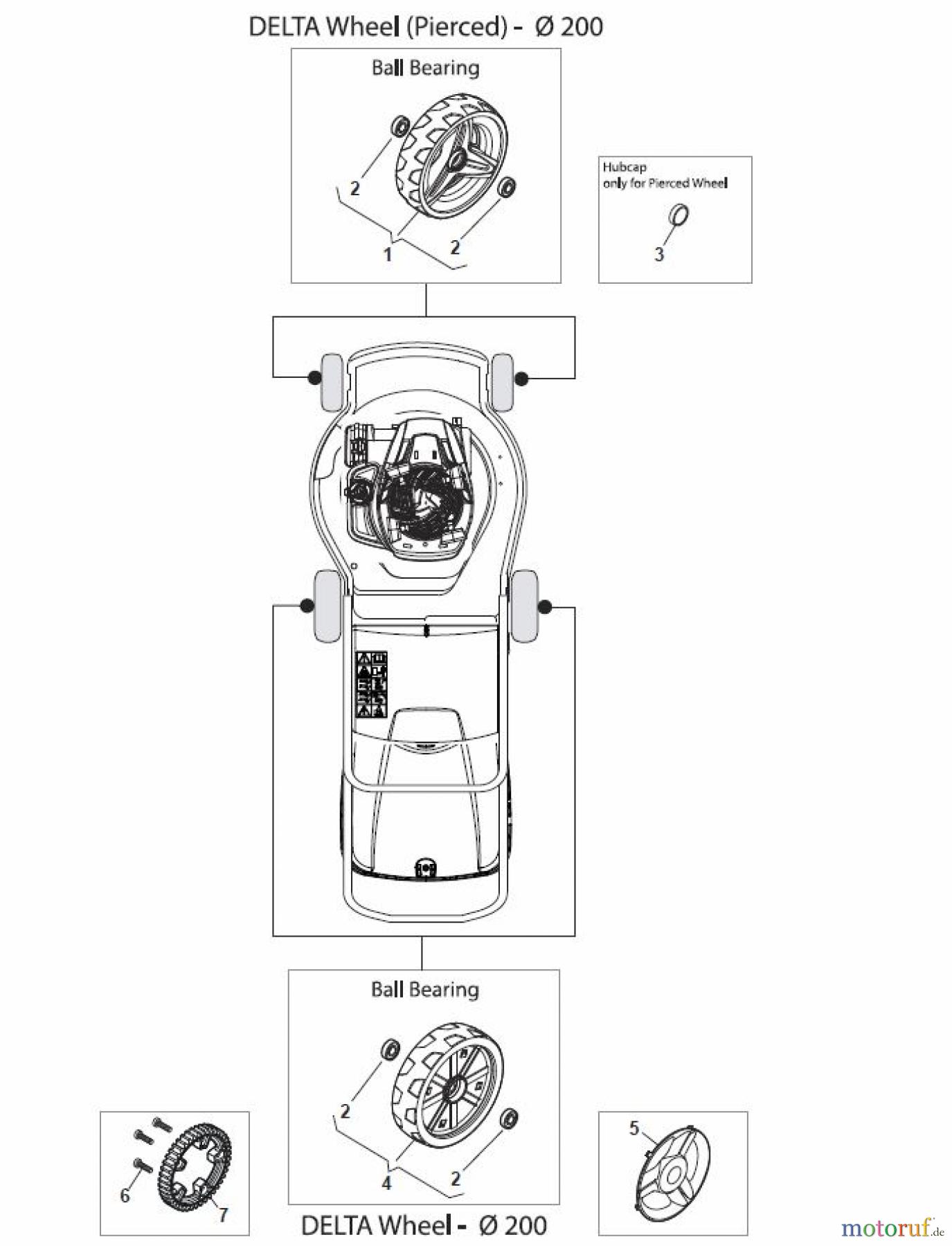 Global Garden Products GGP Rasenmäher Baujahr 2017 Benzin Mit Antrieb 2017 NTL 484 TR/E 4S - TRQ/E 4S Wheels and Hub Caps