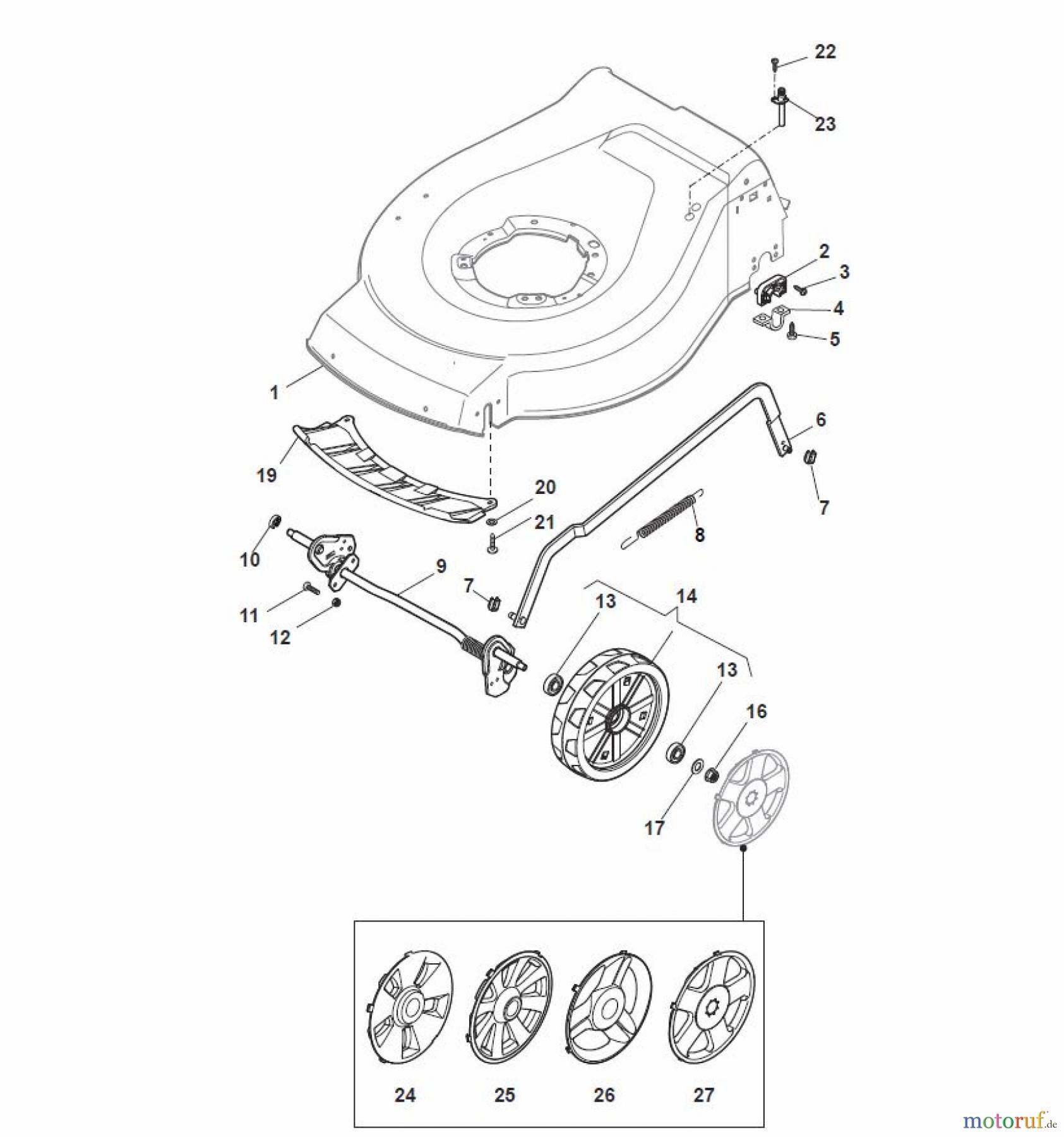  Global Garden Products GGP Rasenmäher Baujahr 2017 Benzin Mit Antrieb 2017 NTL 484 TR/E-R (Roller) Deck And Height Adjusting