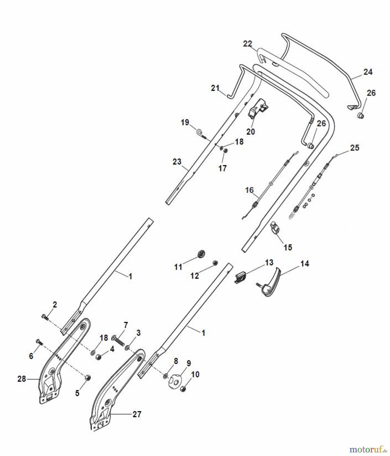 Global Garden Products GGP Rasenmäher Baujahr 2017 Benzin Mit Antrieb 2017 NTL 484 TR/E-R (Roller) Handle, Upper Part
