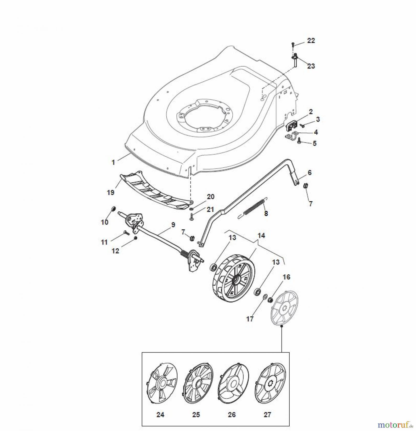 Global Garden Products GGP Rasenmäher Baujahr 2017 Benzin Mit Antrieb 2017 NTL 484 TR-R (Roller) Deck And Height Adjusting
